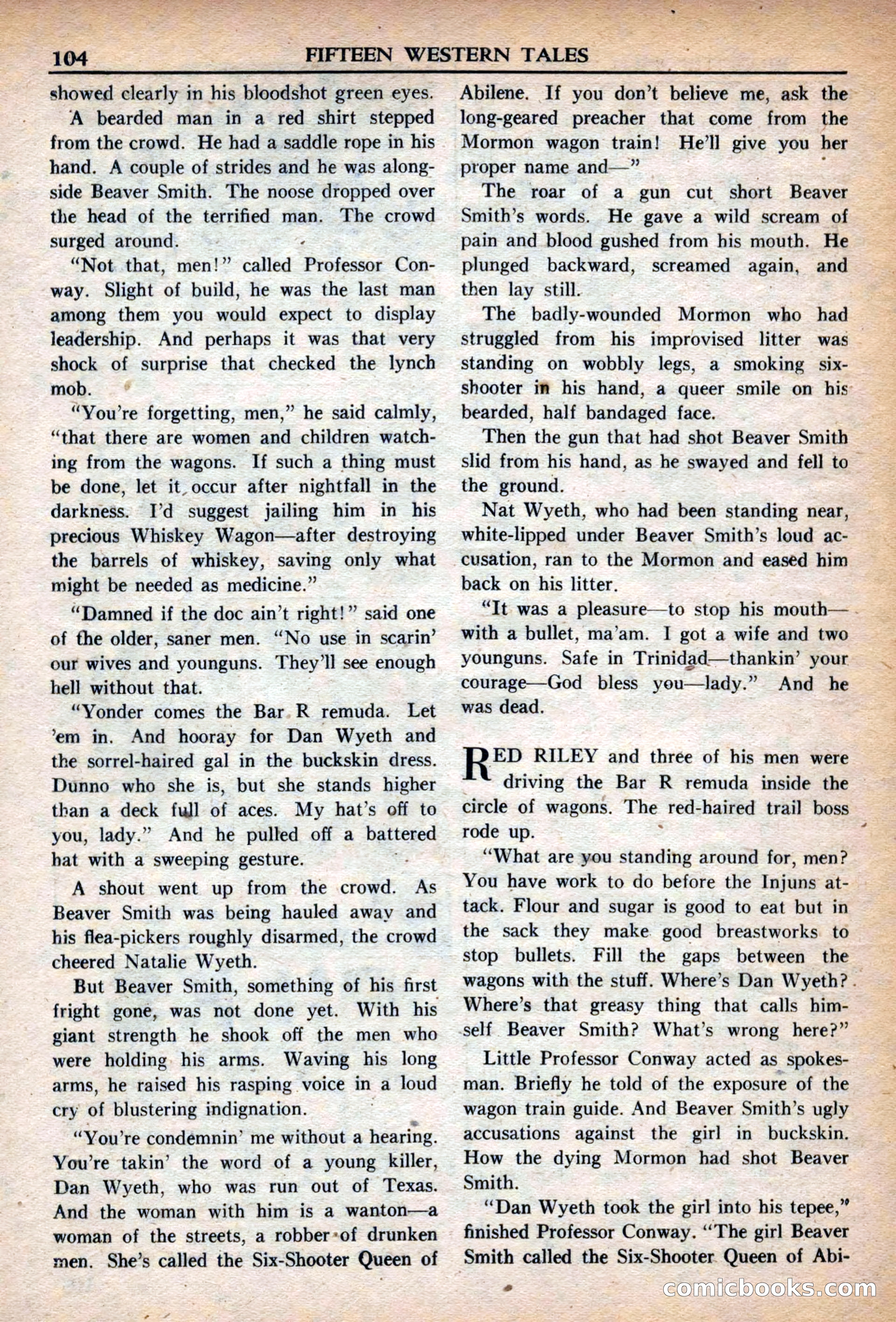Fifteen Western Tales, March 1954 — page 104 of 116