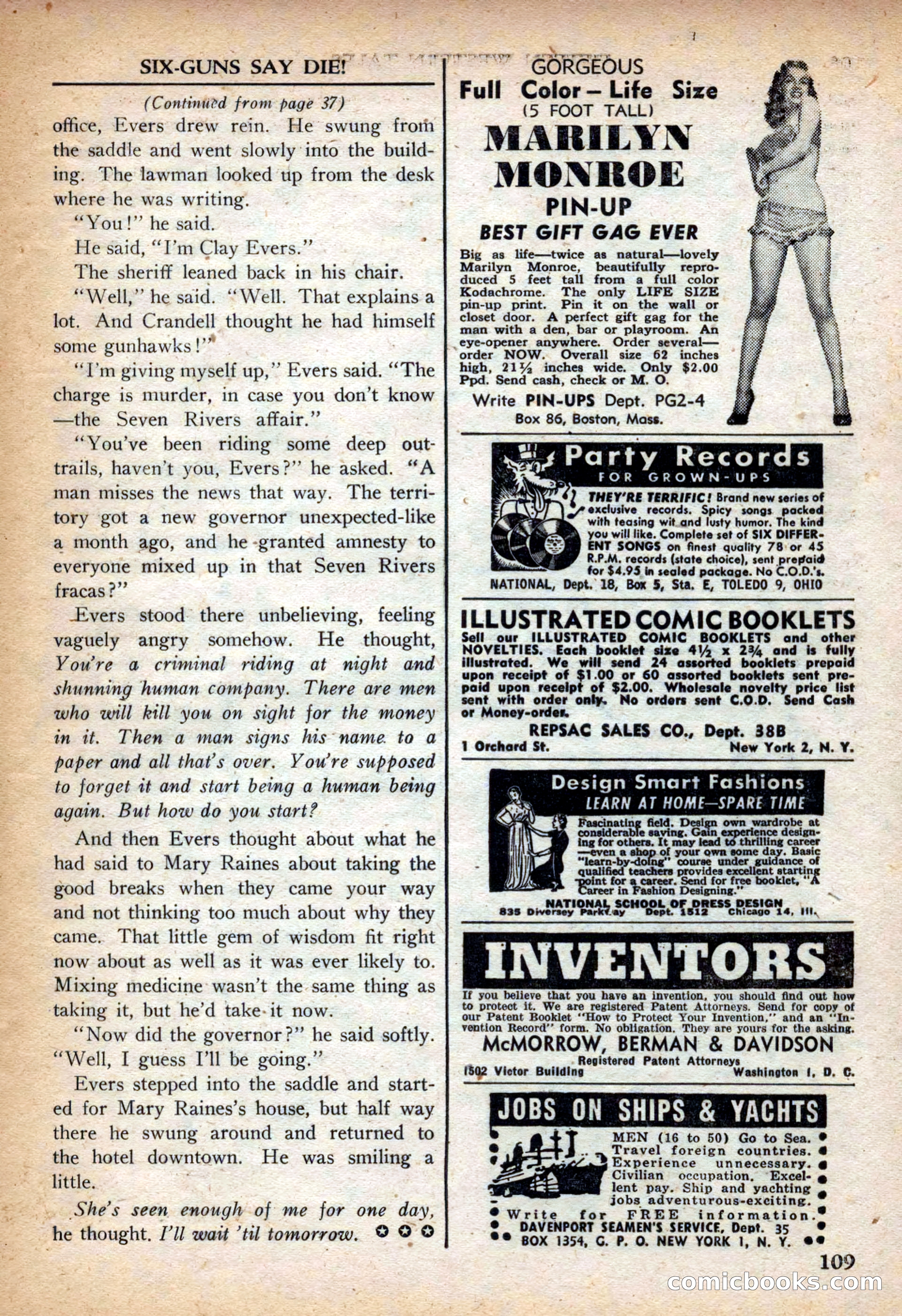 Fifteen Western Tales, March 1954 — page 109 of 116