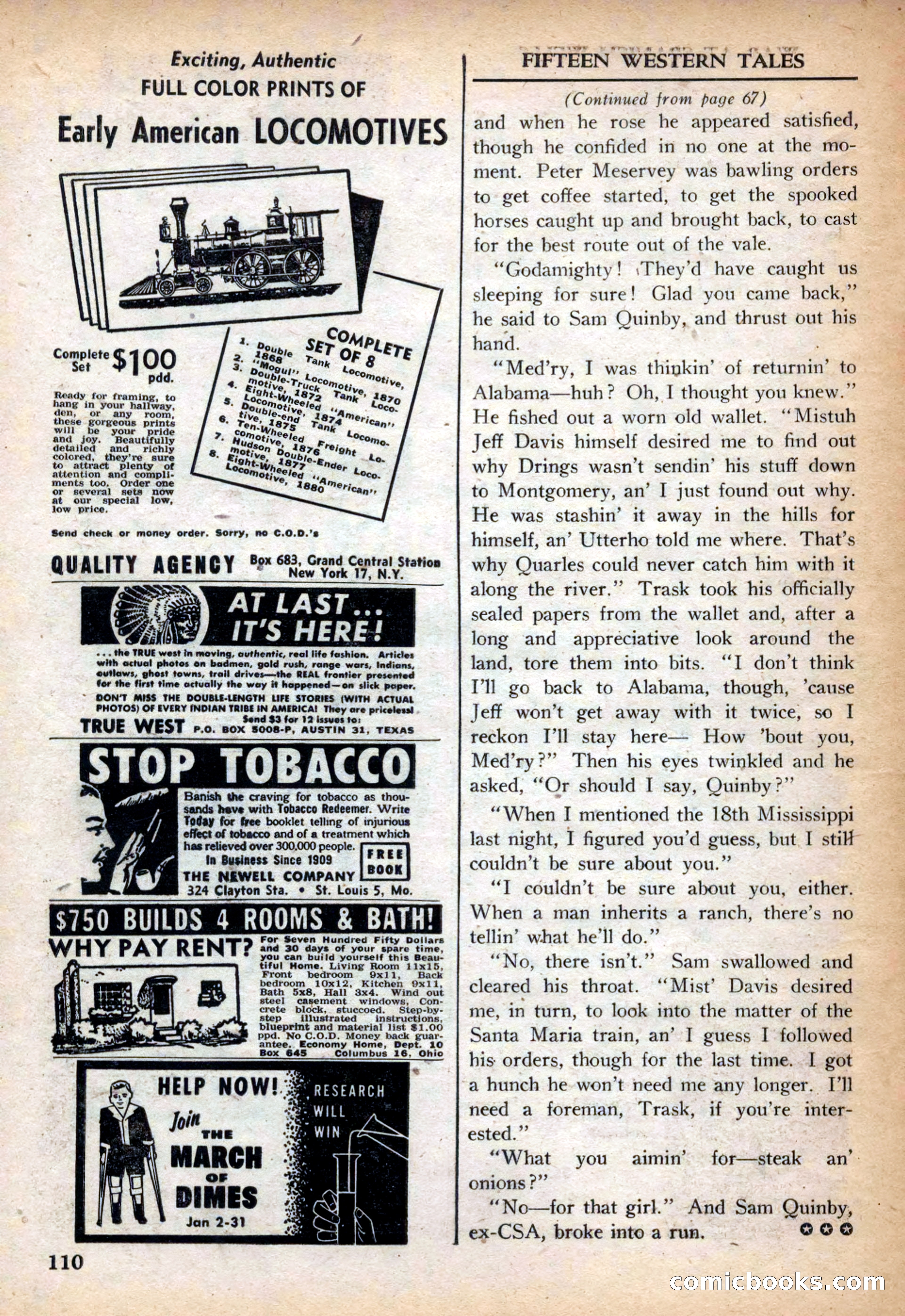 Fifteen Western Tales, March 1954 — page 110 of 116