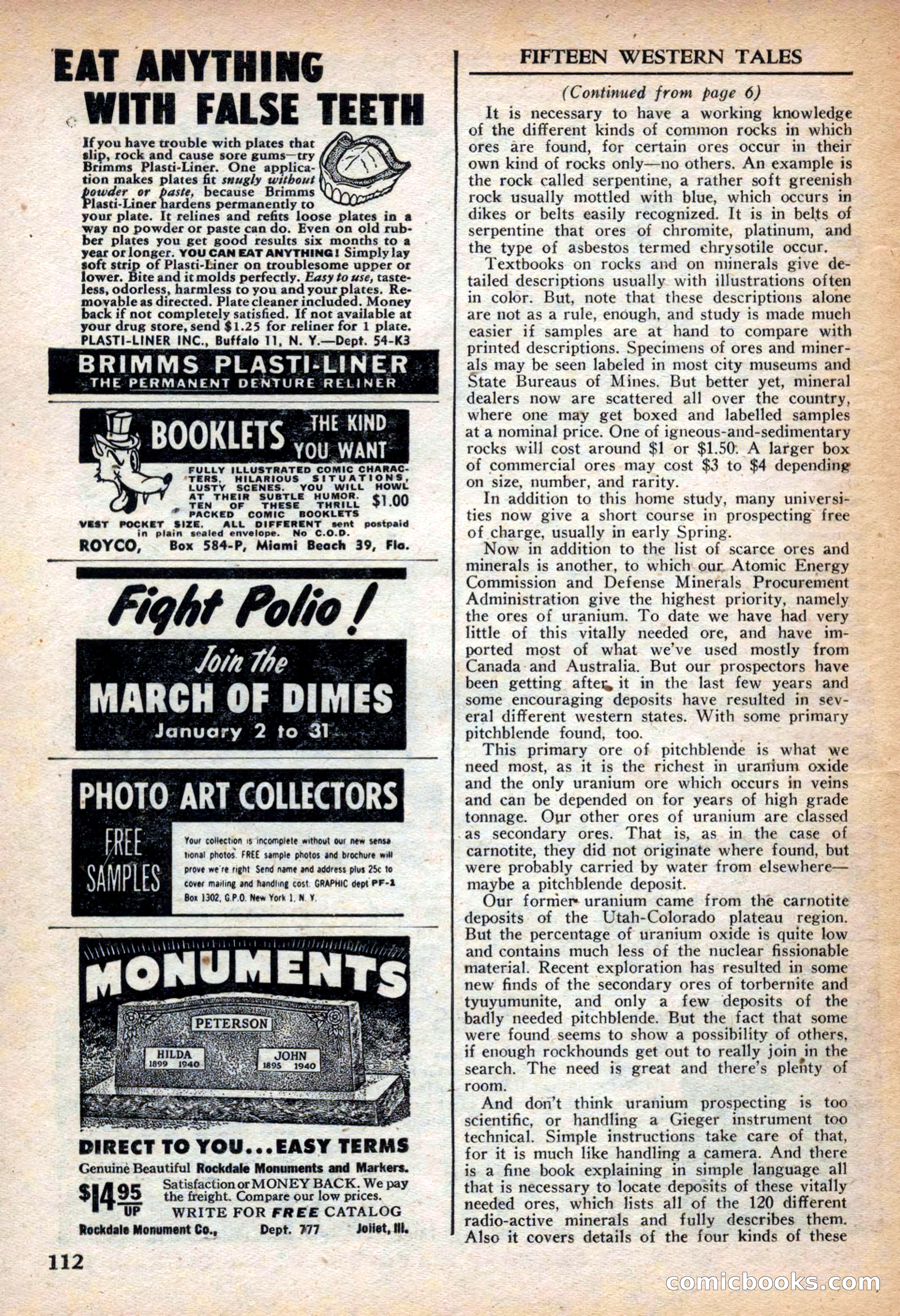 Fifteen Western Tales, March 1954 — page 112 of 116