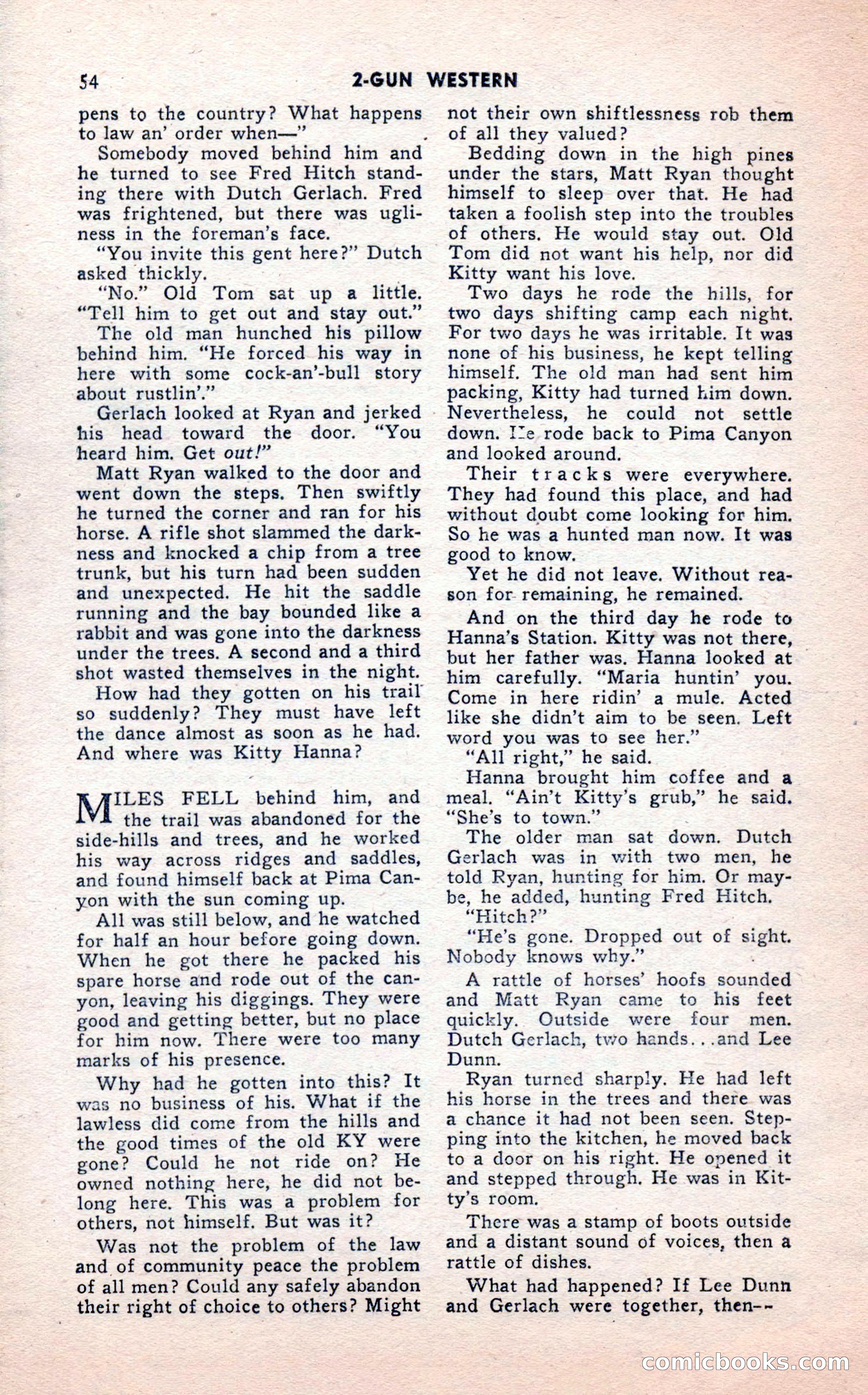 2-Gun Western, February 1954 — page 54 of 100