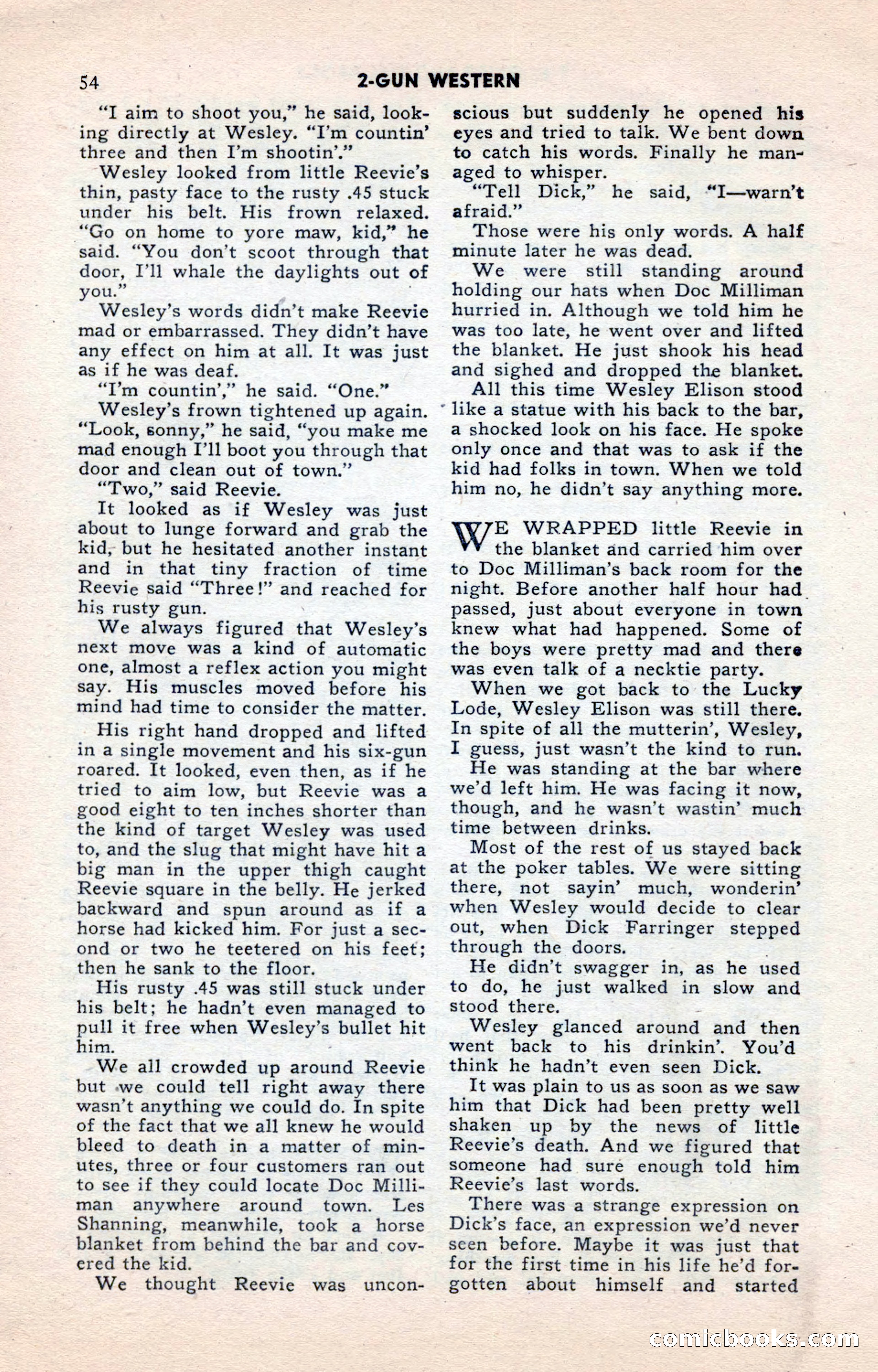 2-Gun Western, May 1955 — page 54 of 100