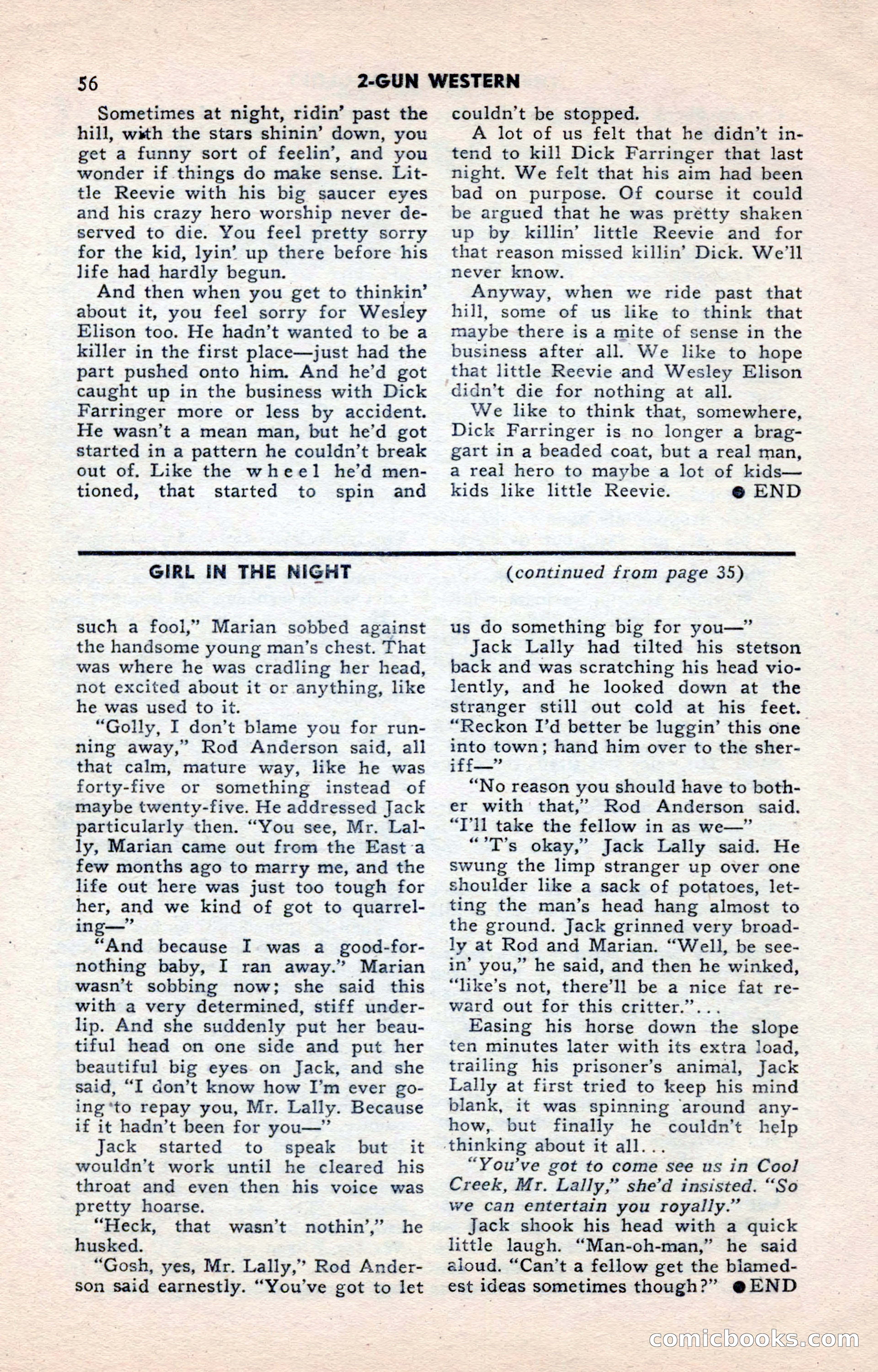 2-Gun Western, May 1955 — page 56 of 100