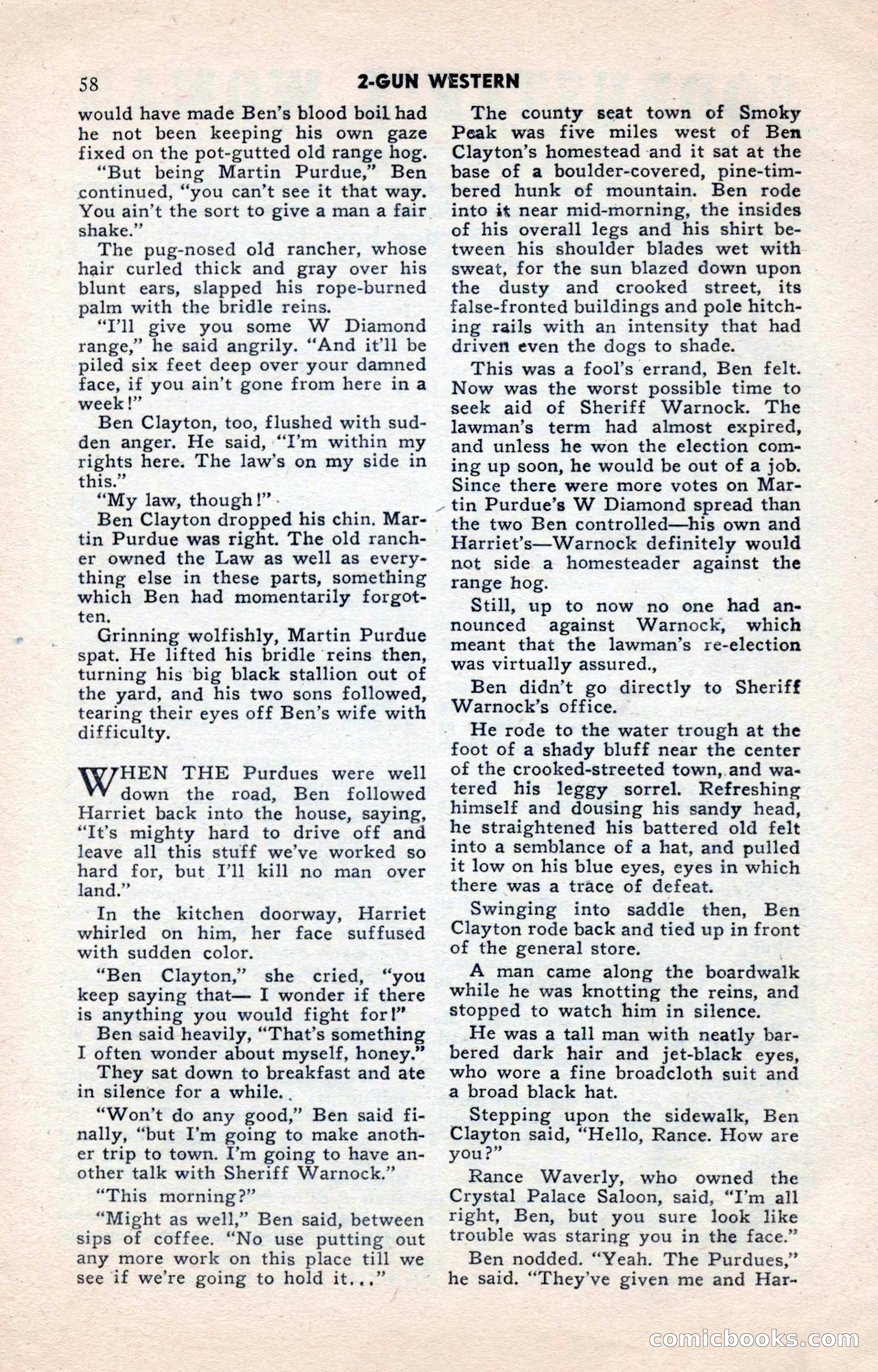 2-Gun Western, May 1955 — page 58 of 100