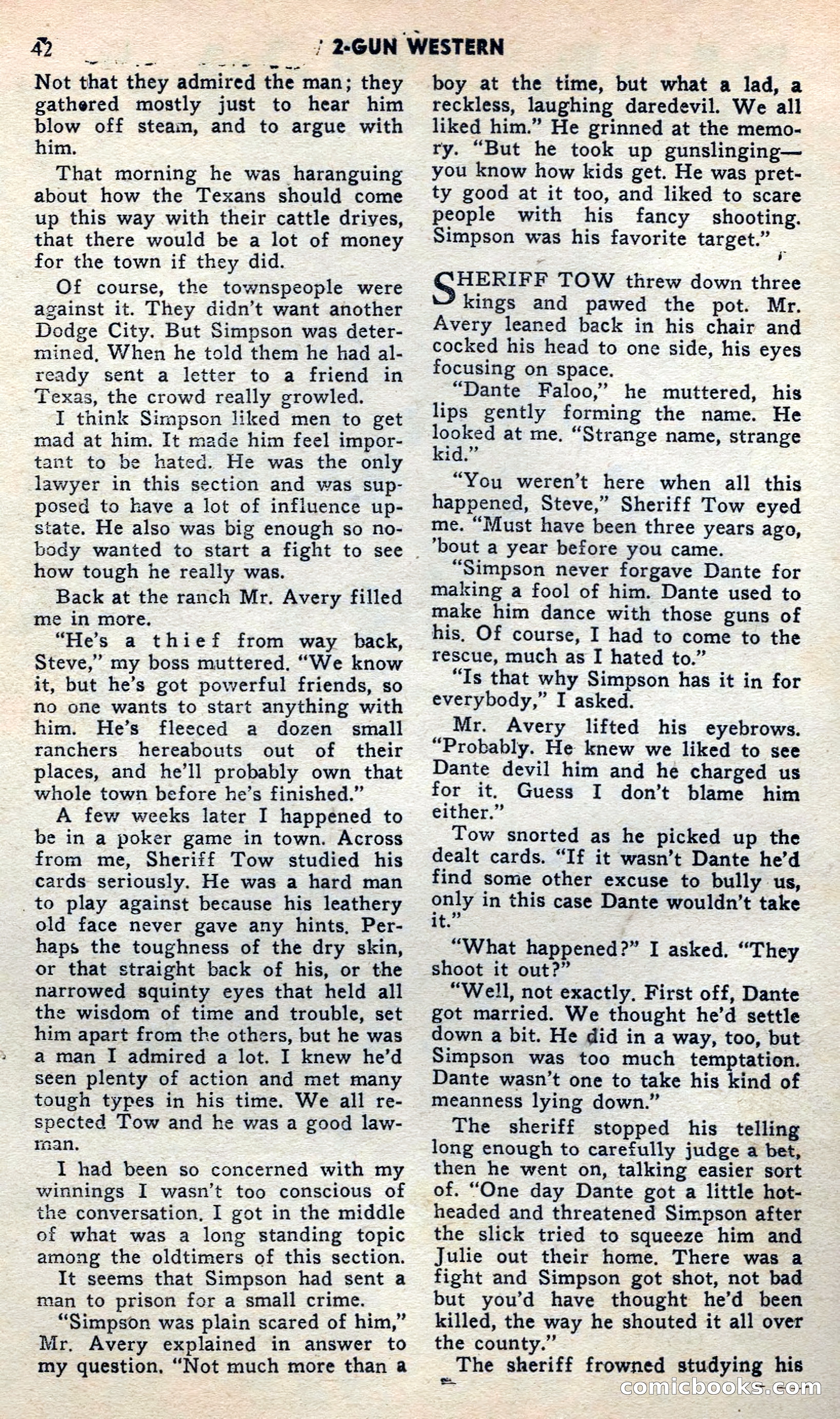 2 Gun Western, May 1957 — page 42 of 101