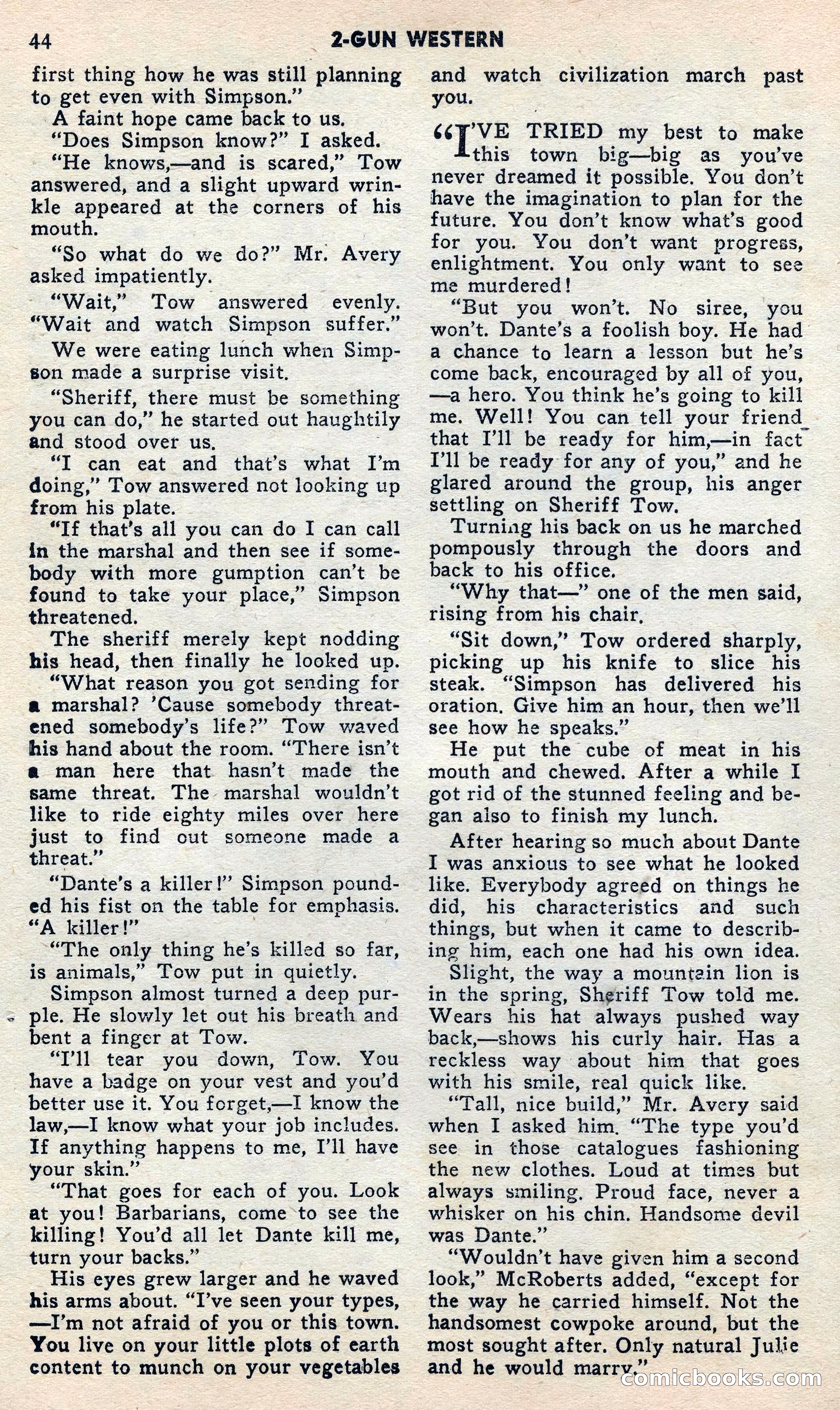 2 Gun Western, May 1957 — page 44 of 101