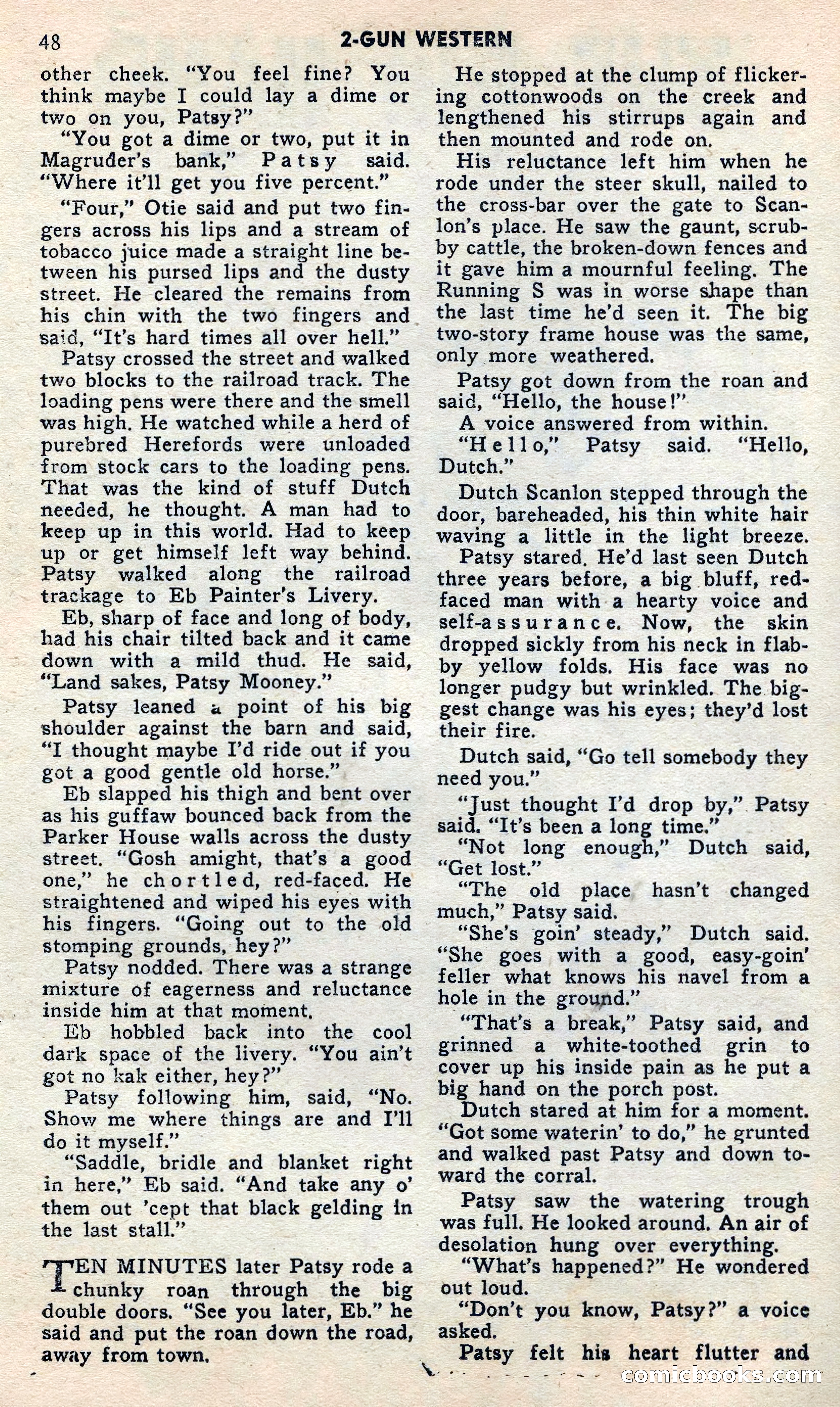 2 Gun Western, May 1957 — page 48 of 101