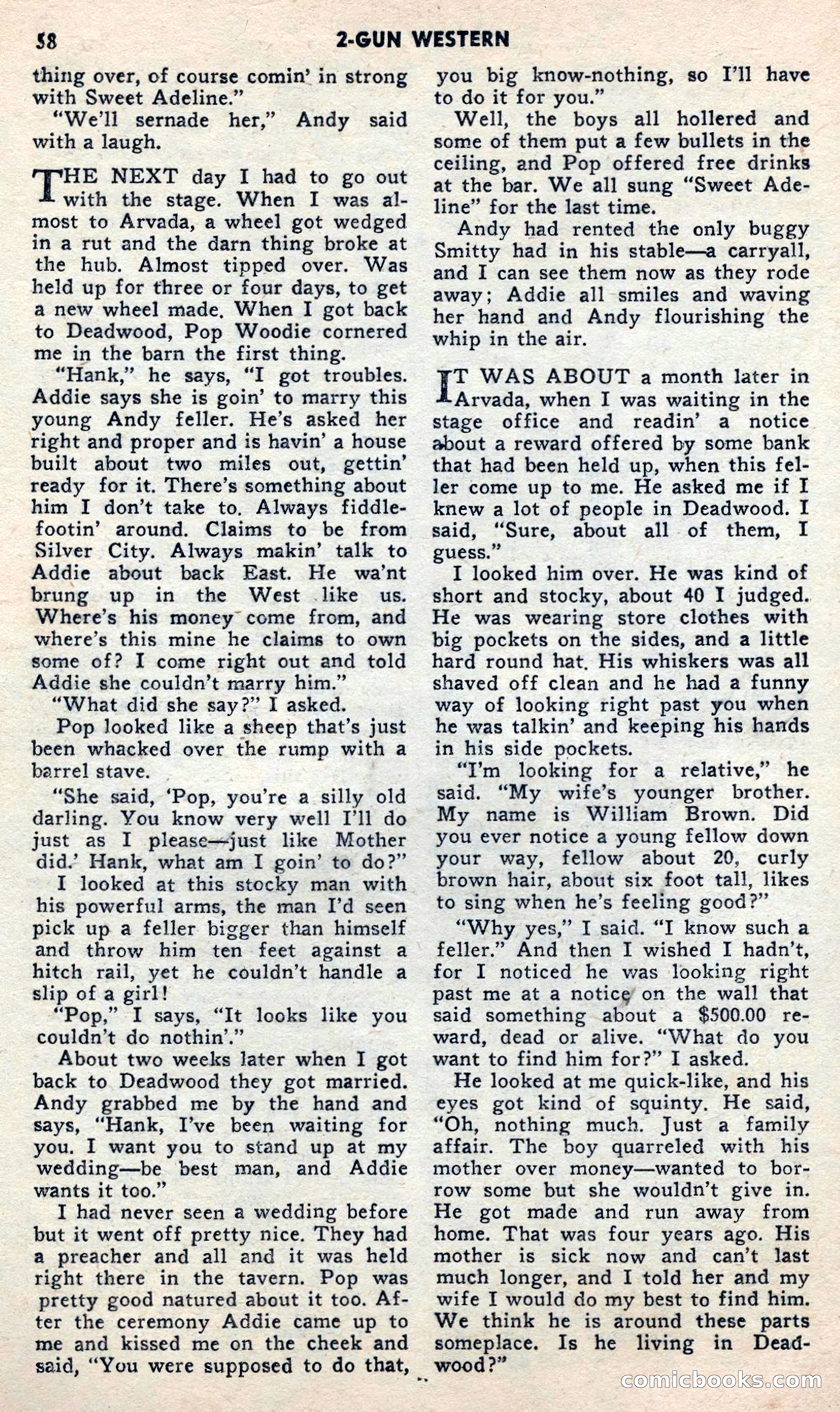 2 Gun Western, May 1957 — page 58 of 101