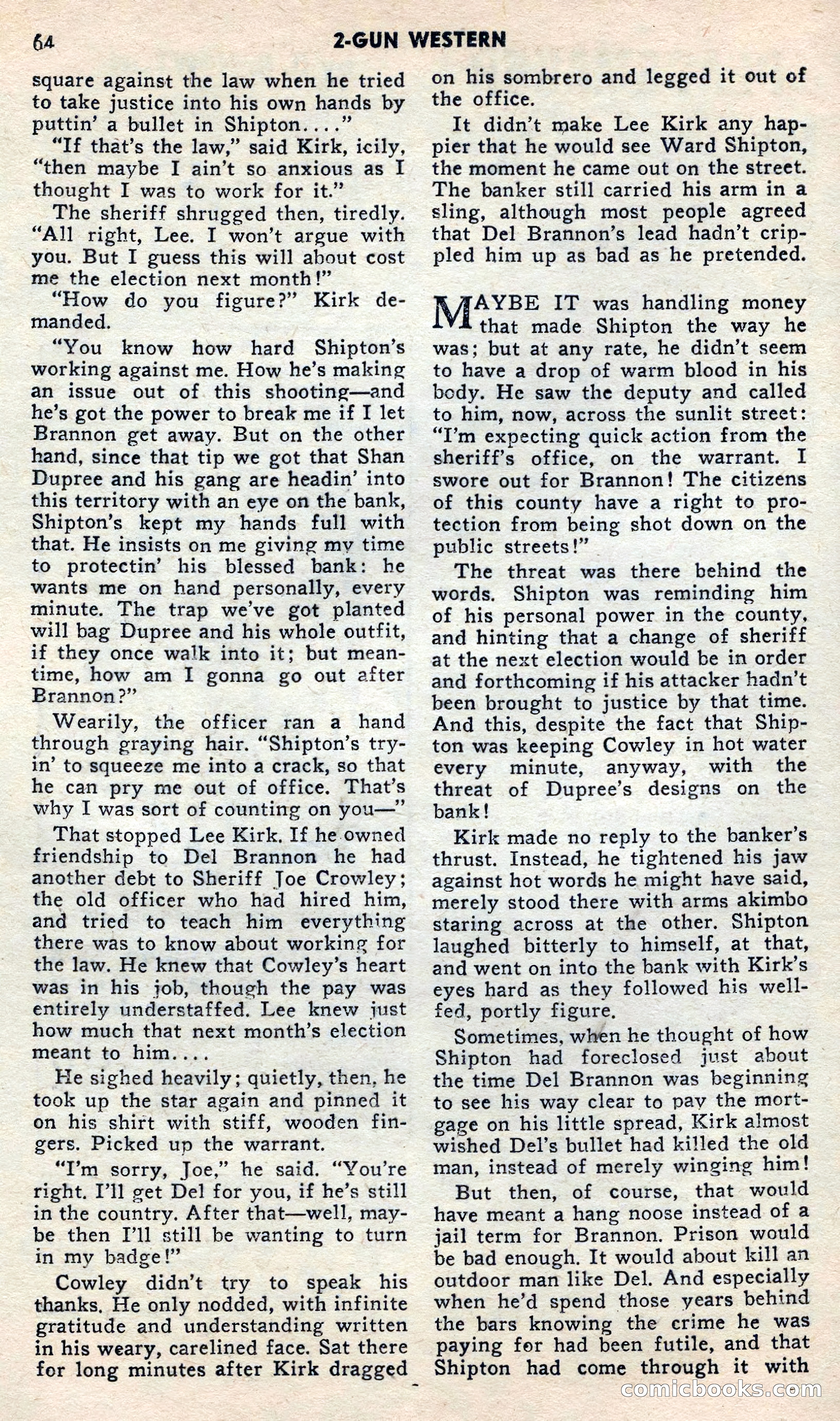 2 Gun Western, May 1957 — page 64 of 101