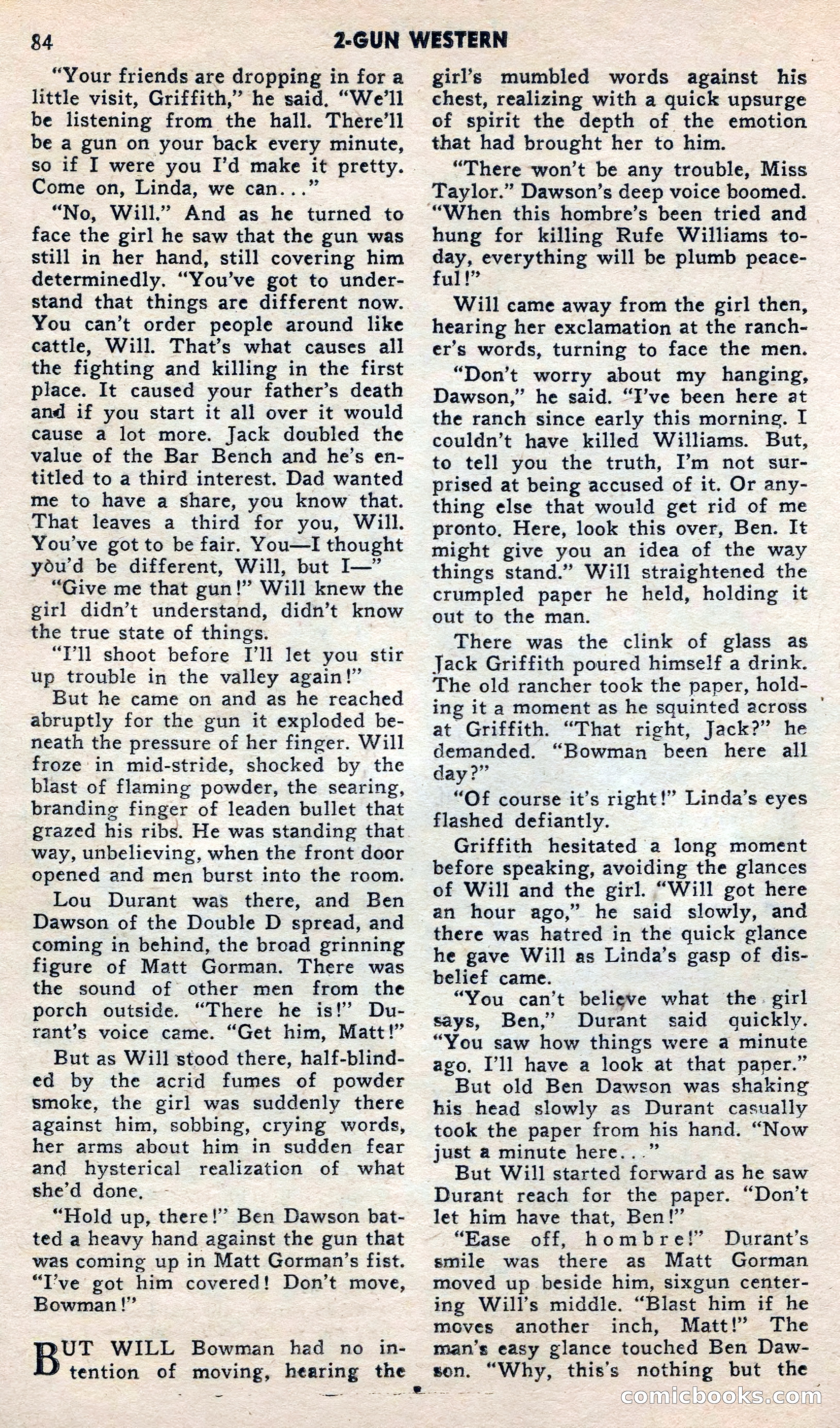 2 Gun Western, May 1957 — page 84 of 101