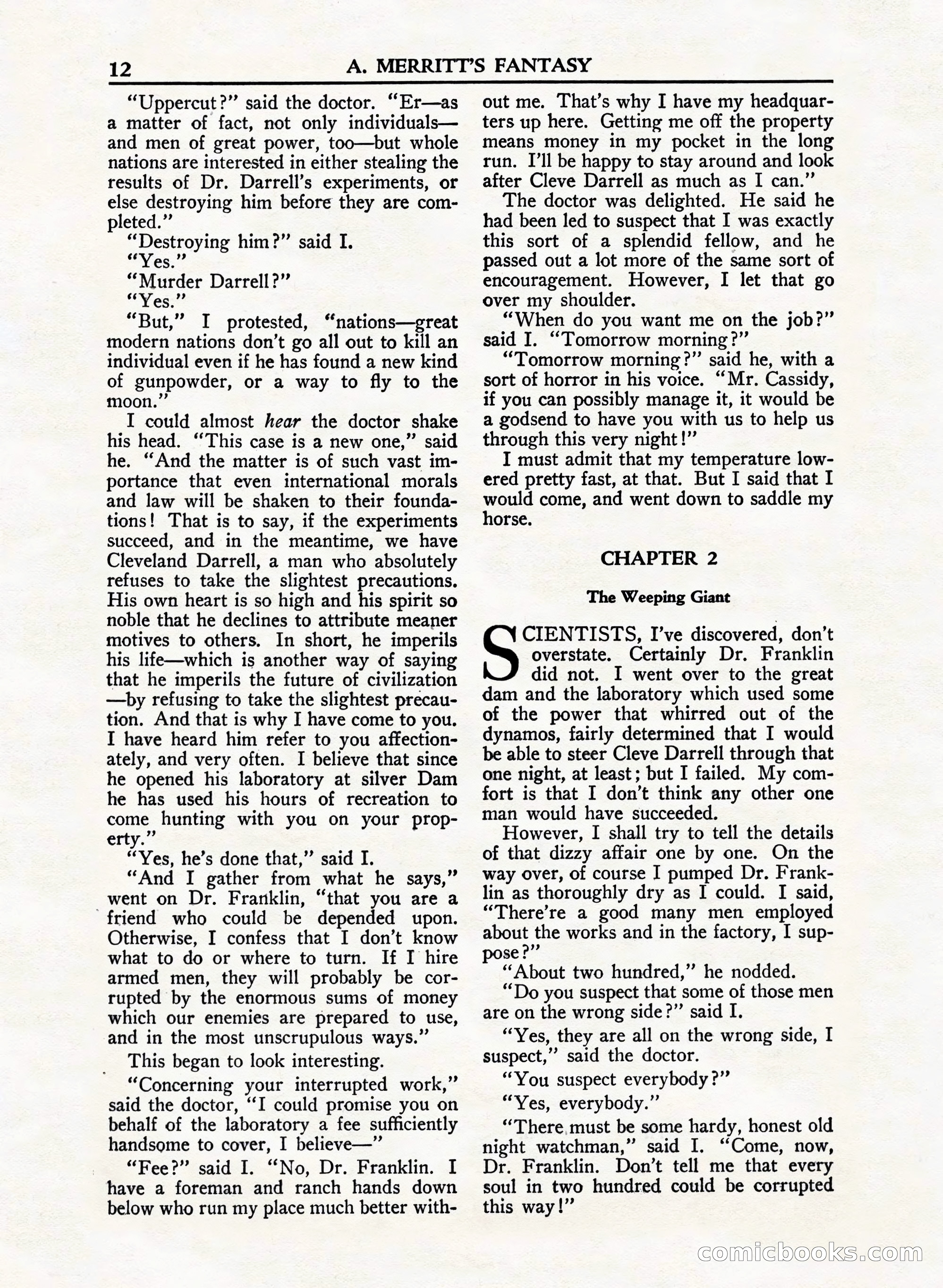 A. Merritt's Fantasy Magazine, February 1950 — page 12 of 132