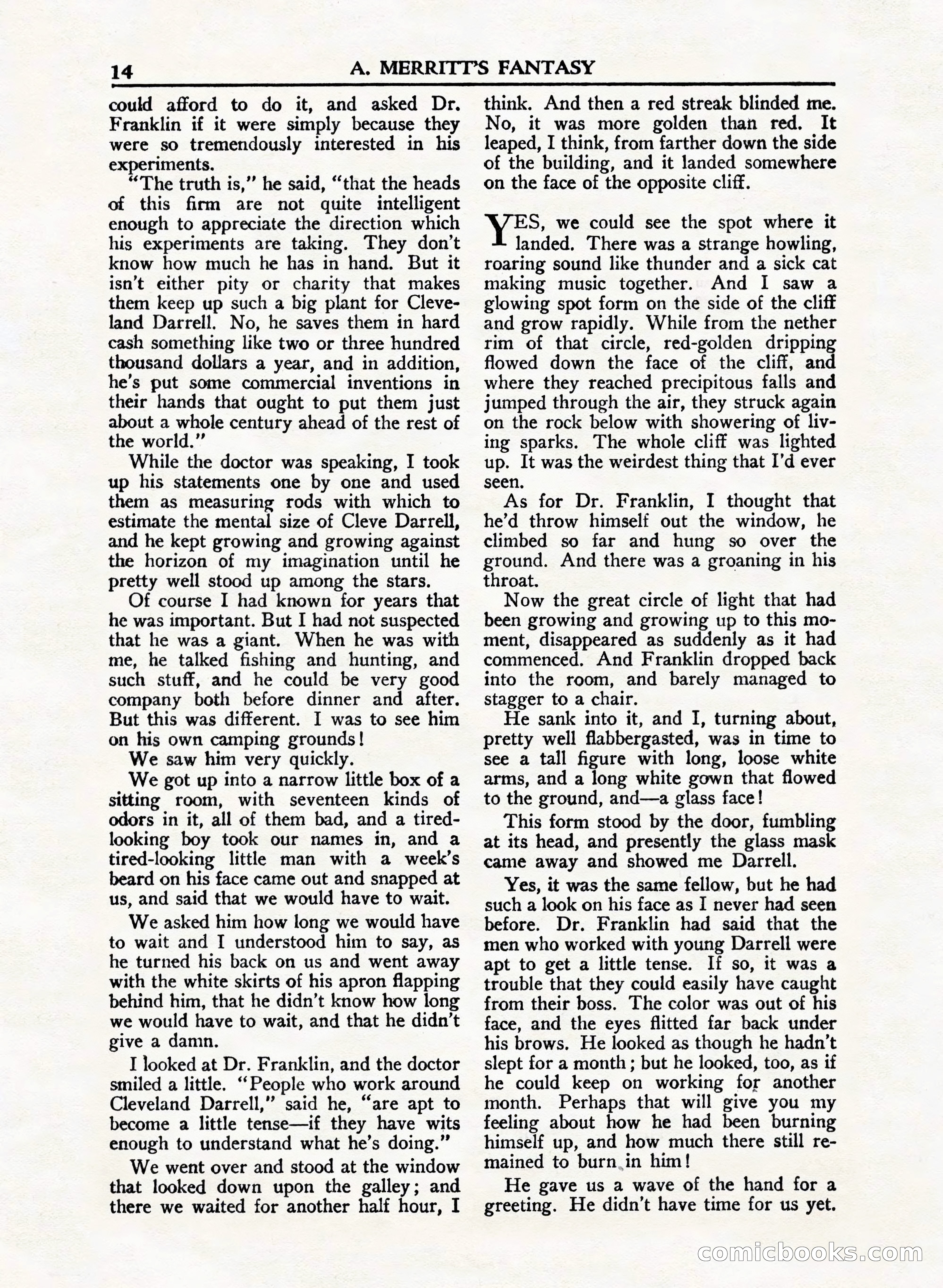 A. Merritt's Fantasy Magazine, February 1950 — page 14 of 132