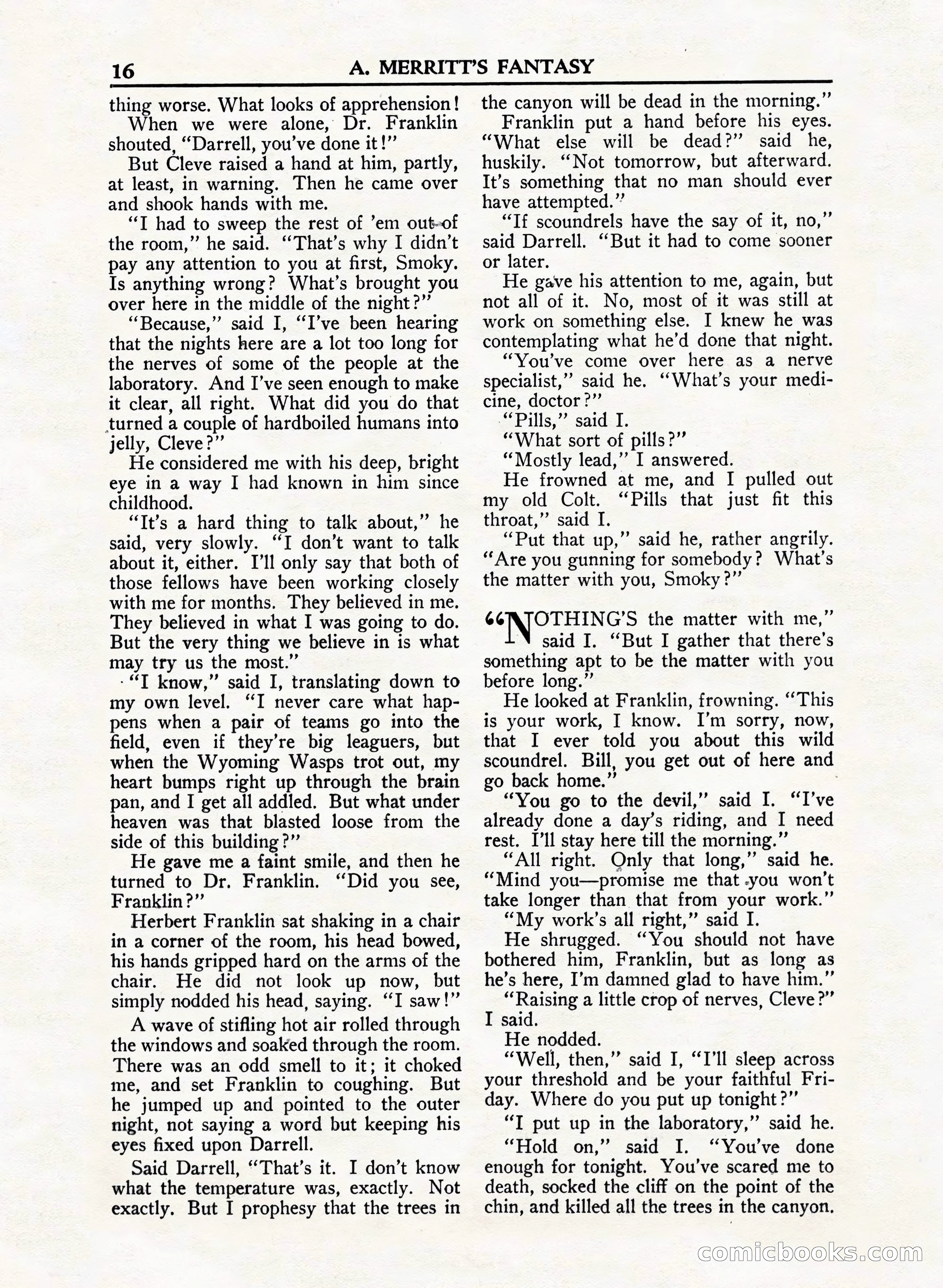 A. Merritt's Fantasy Magazine, February 1950 — page 16 of 132
