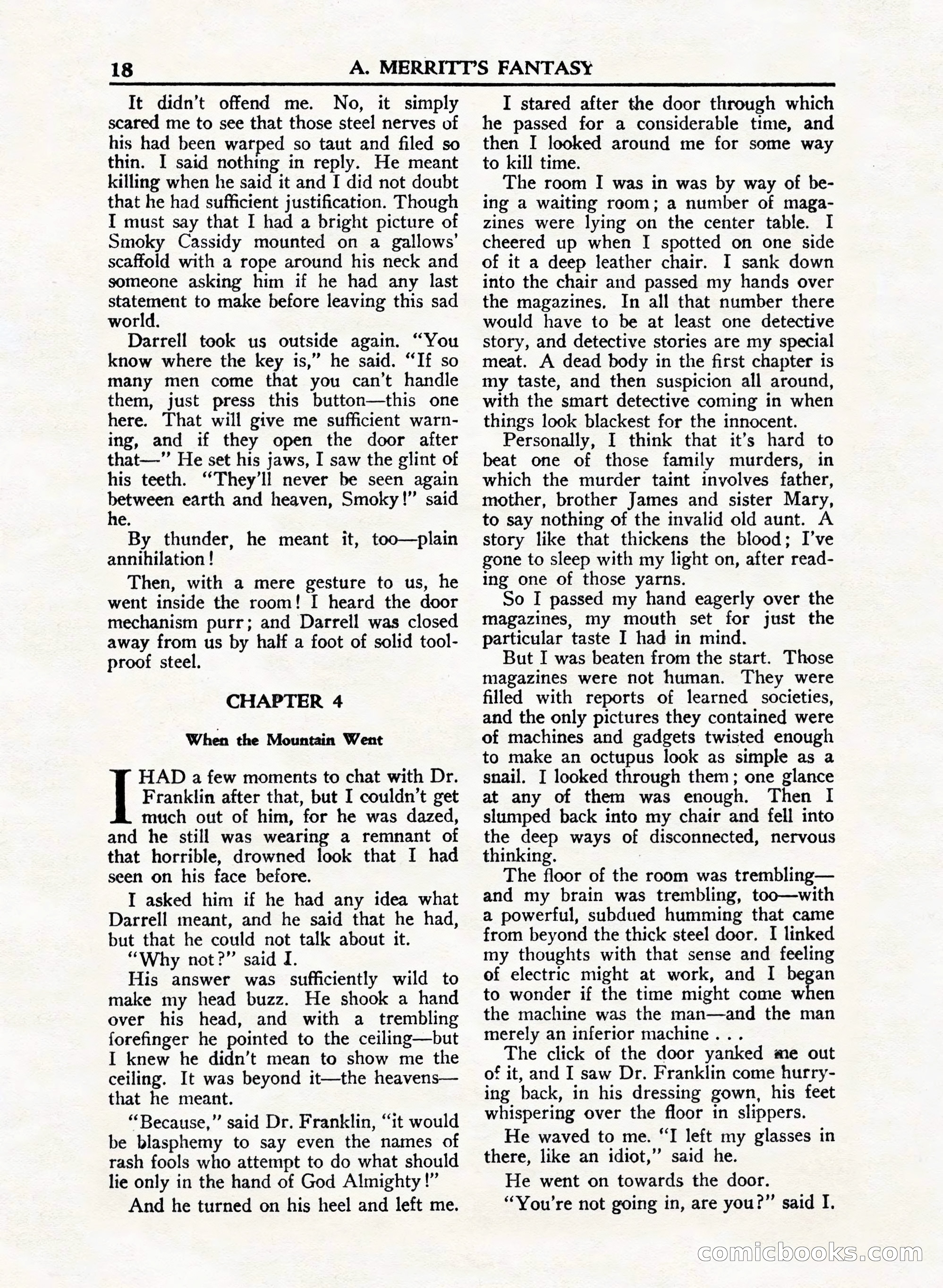 A. Merritt's Fantasy Magazine, February 1950 — page 18 of 132