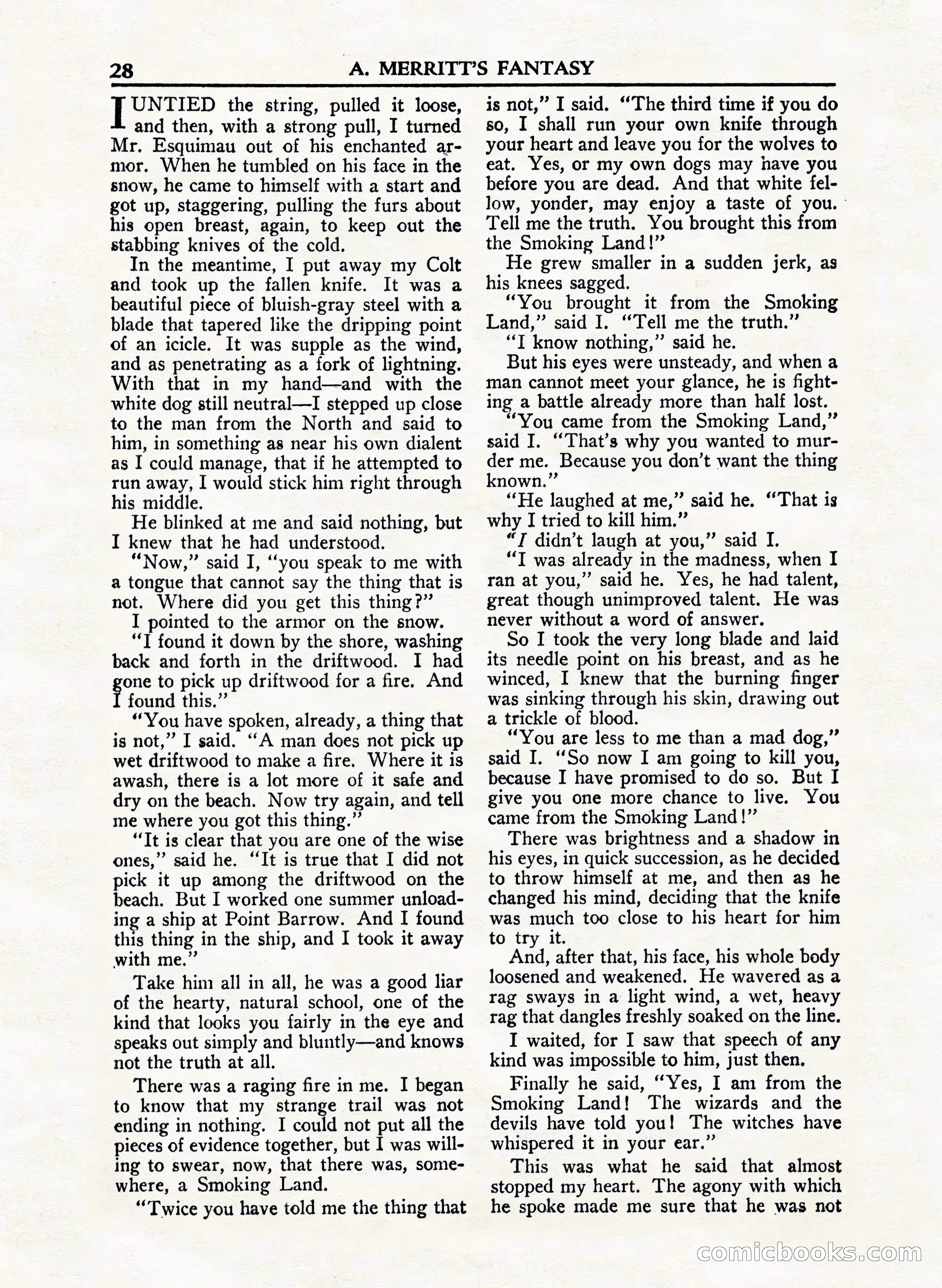 A. Merritt's Fantasy Magazine, February 1950 — page 28 of 132