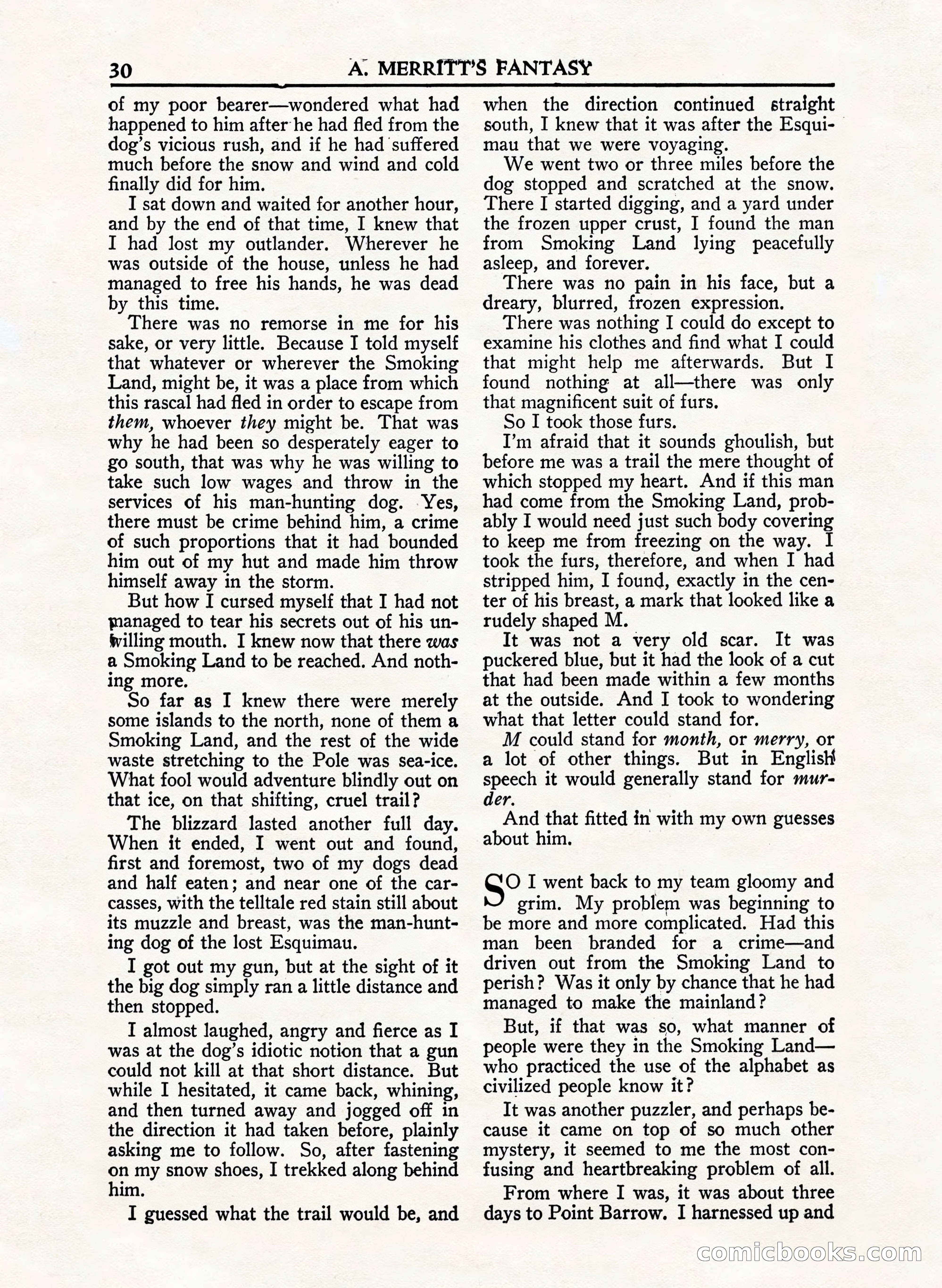 A. Merritt's Fantasy Magazine, February 1950 — page 30 of 132