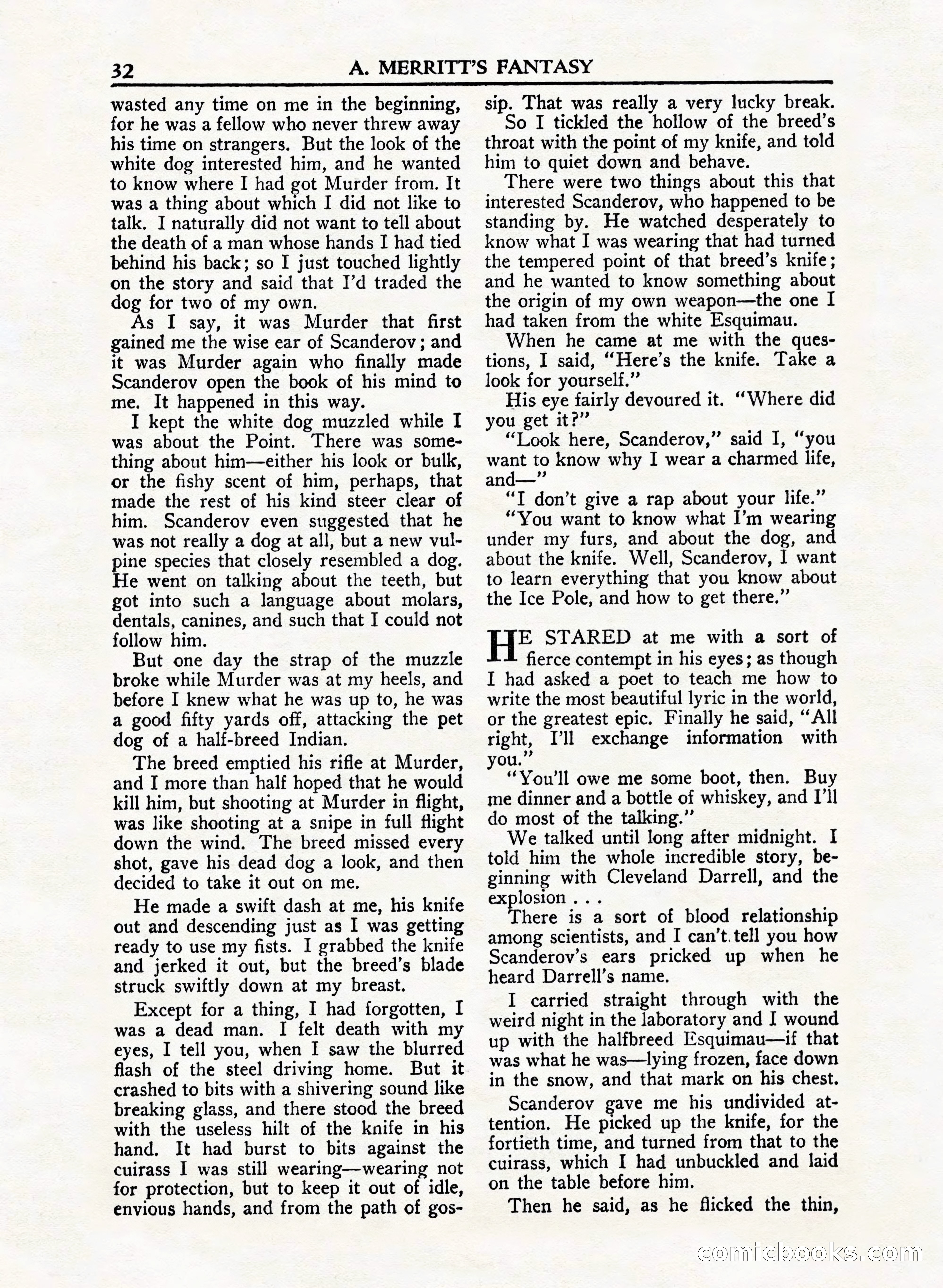 A. Merritt's Fantasy Magazine, February 1950 — page 32 of 132