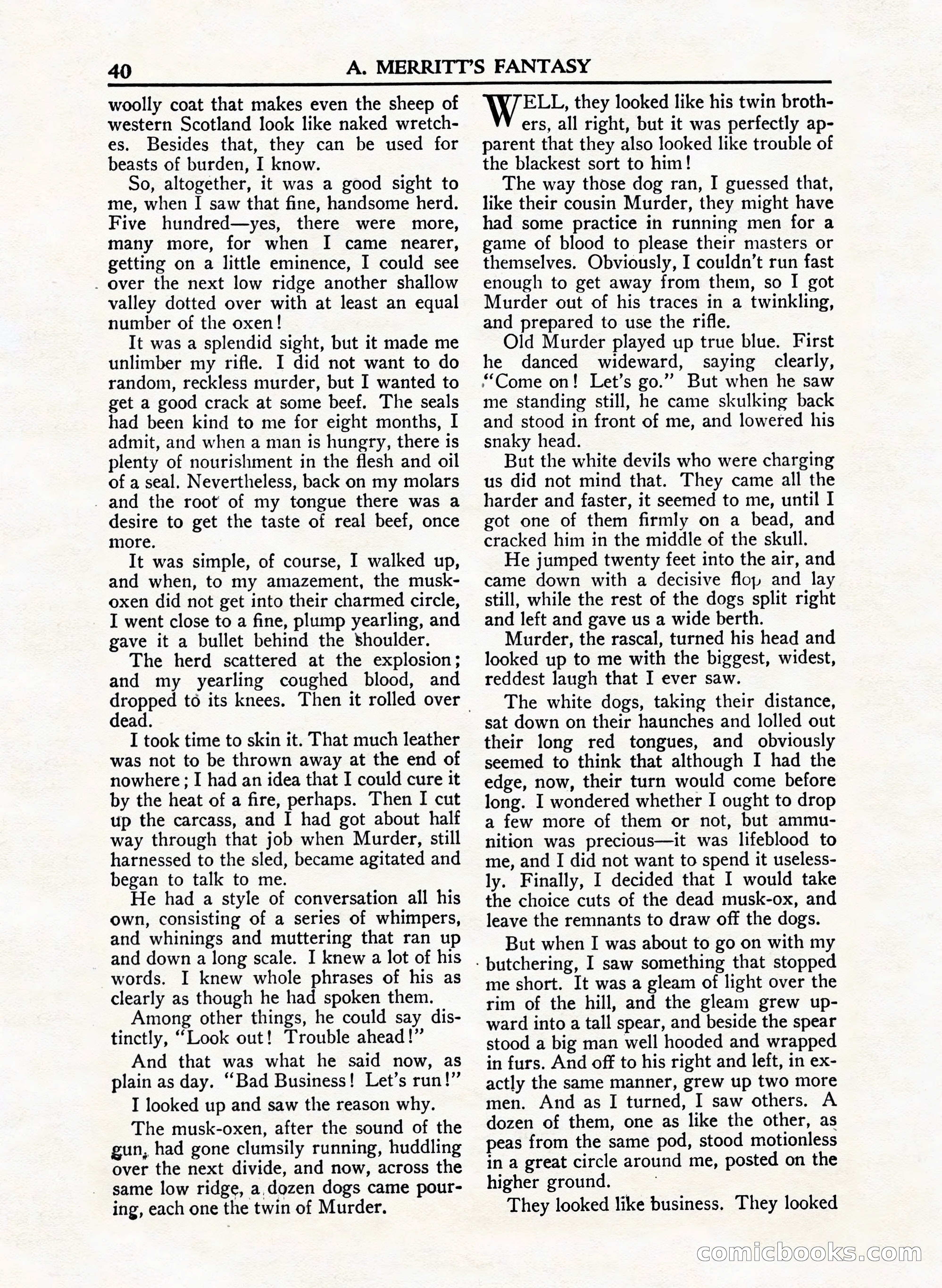A. Merritt's Fantasy Magazine, February 1950 — page 40 of 132
