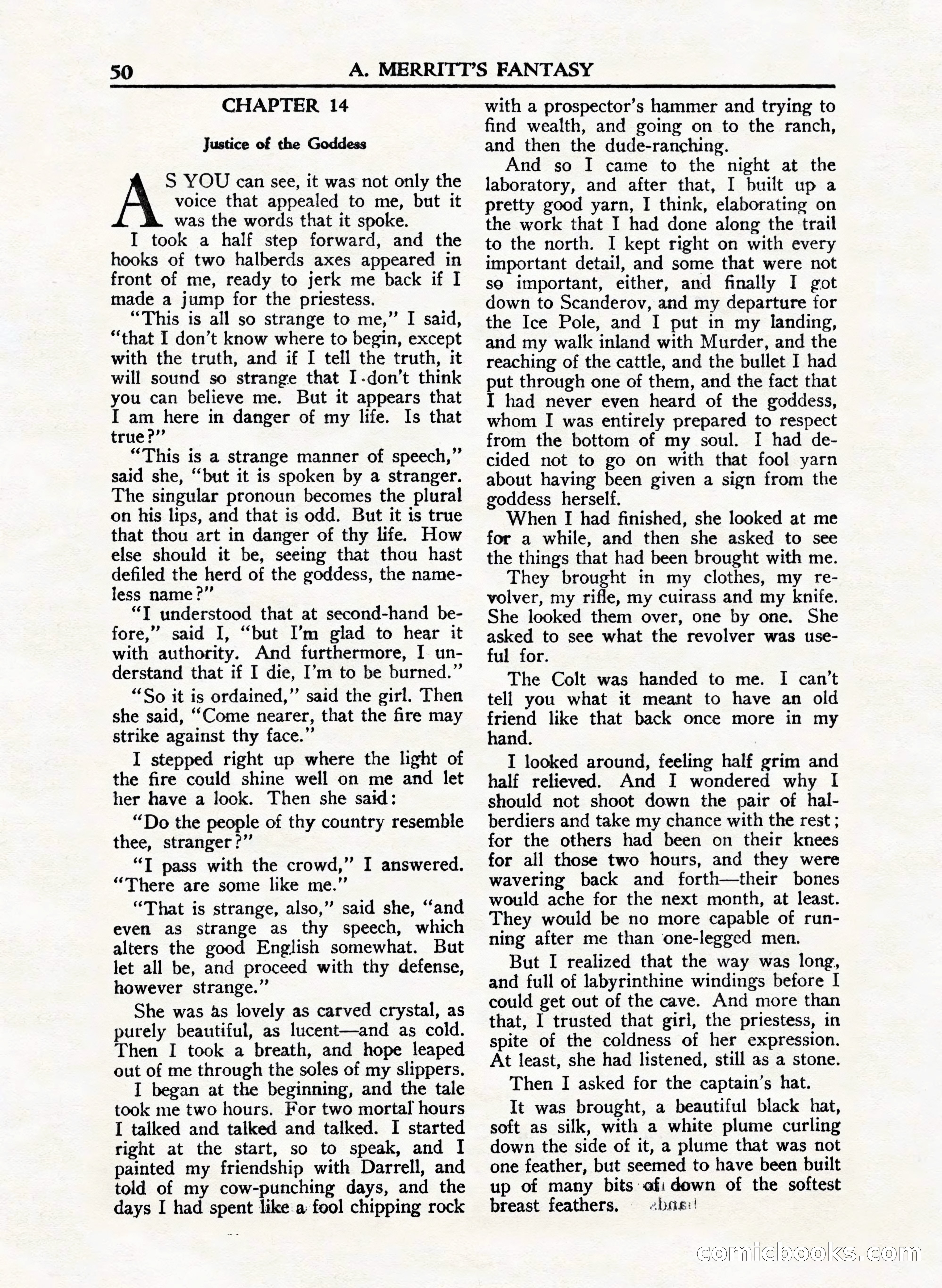 A. Merritt's Fantasy Magazine, February 1950 — page 50 of 132