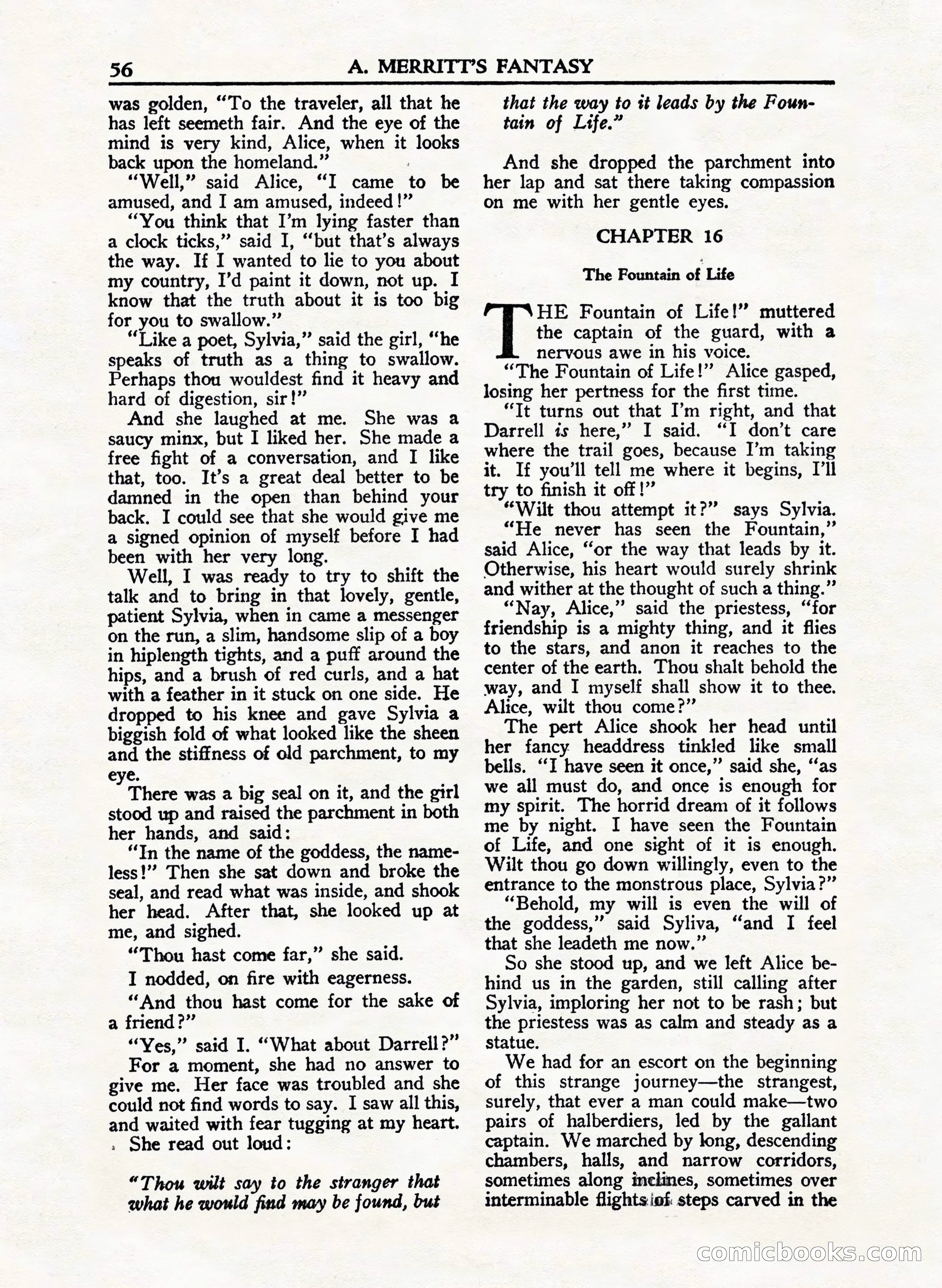 A. Merritt's Fantasy Magazine, February 1950 — page 56 of 132