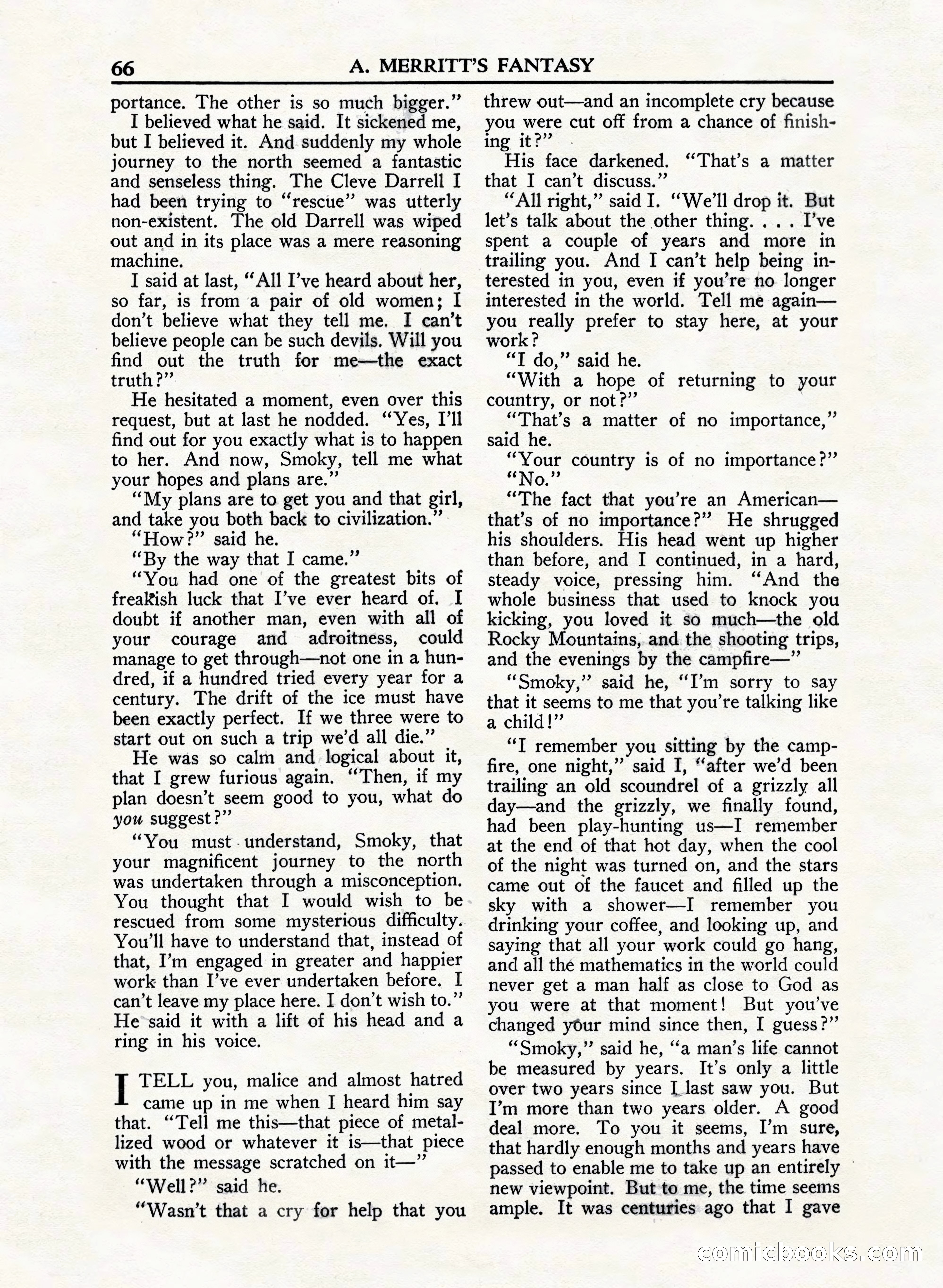 A. Merritt's Fantasy Magazine, February 1950 — page 66 of 132