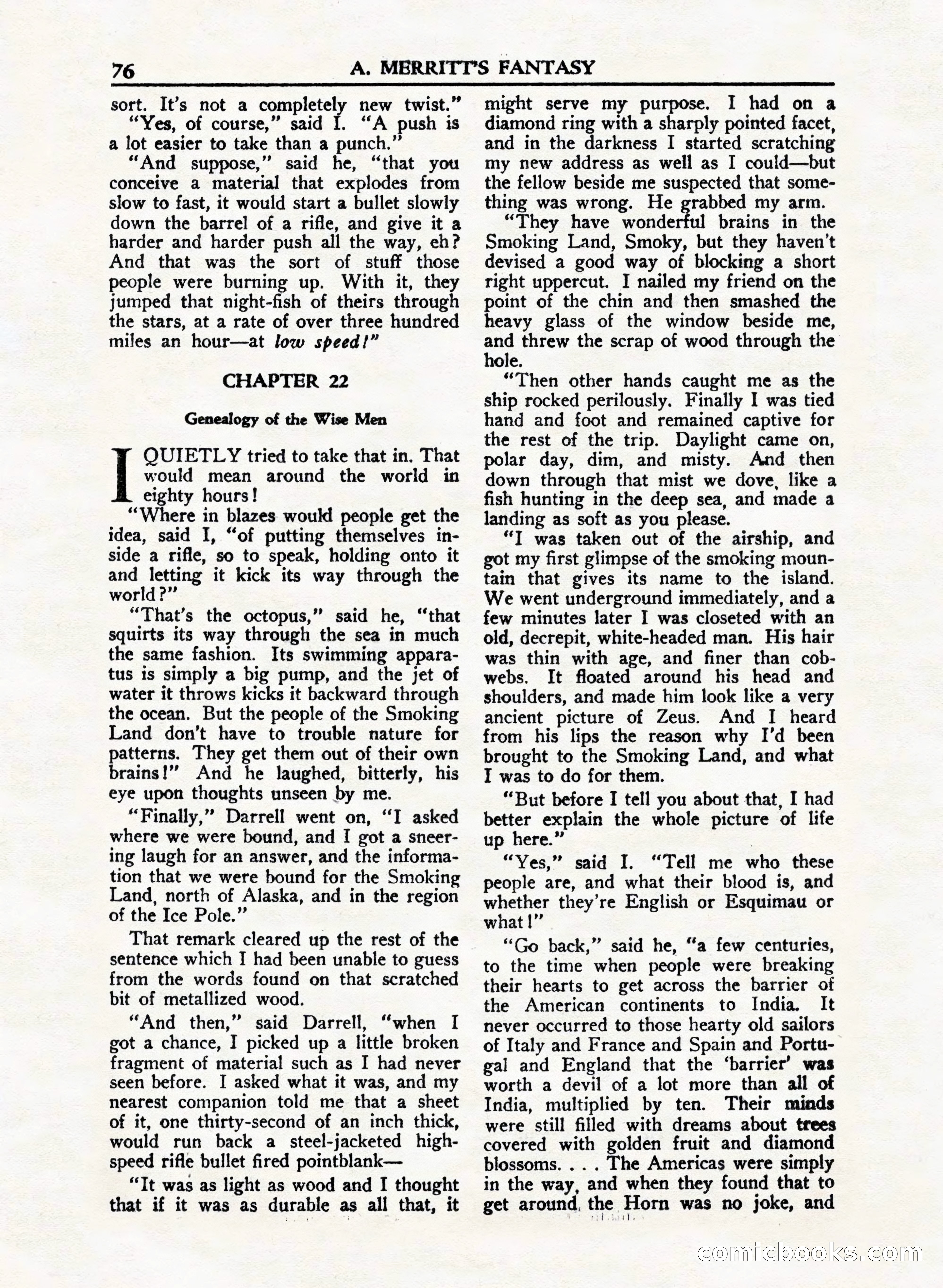 A. Merritt's Fantasy Magazine, February 1950 — page 76 of 132