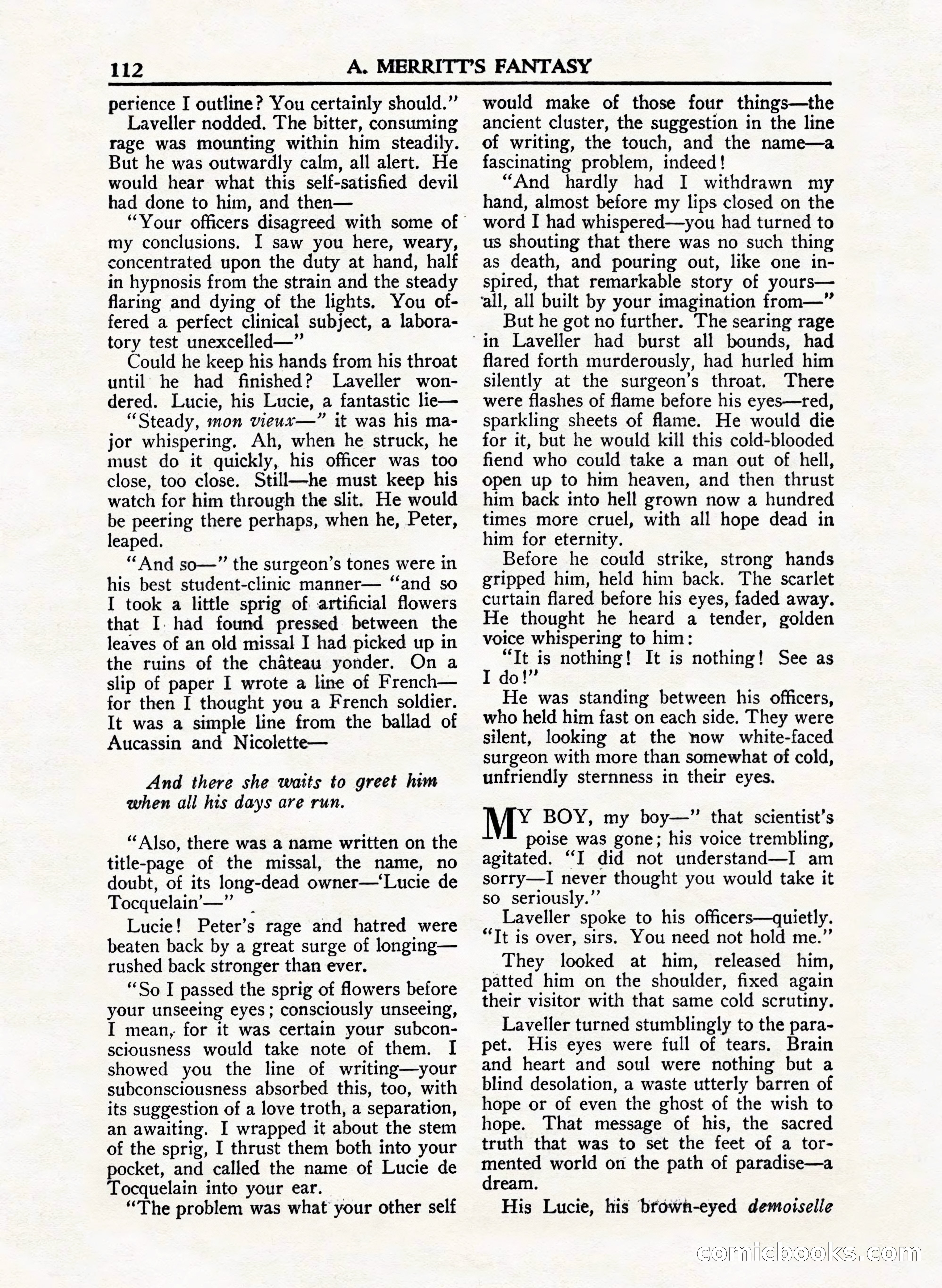 A. Merritt's Fantasy Magazine, February 1950 — page 112 of 132