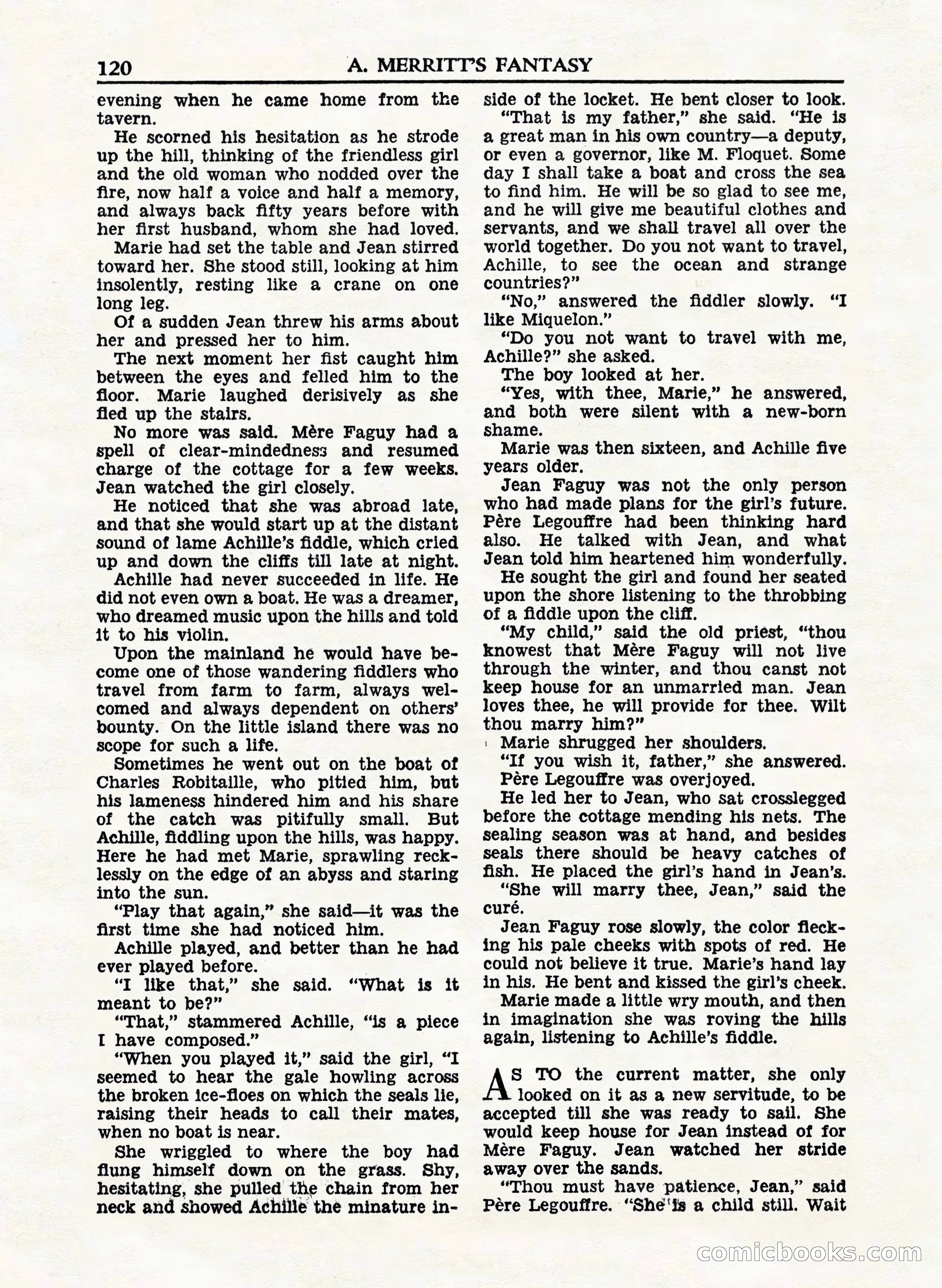 A. Merritt's Fantasy Magazine, February 1950 — page 120 of 132