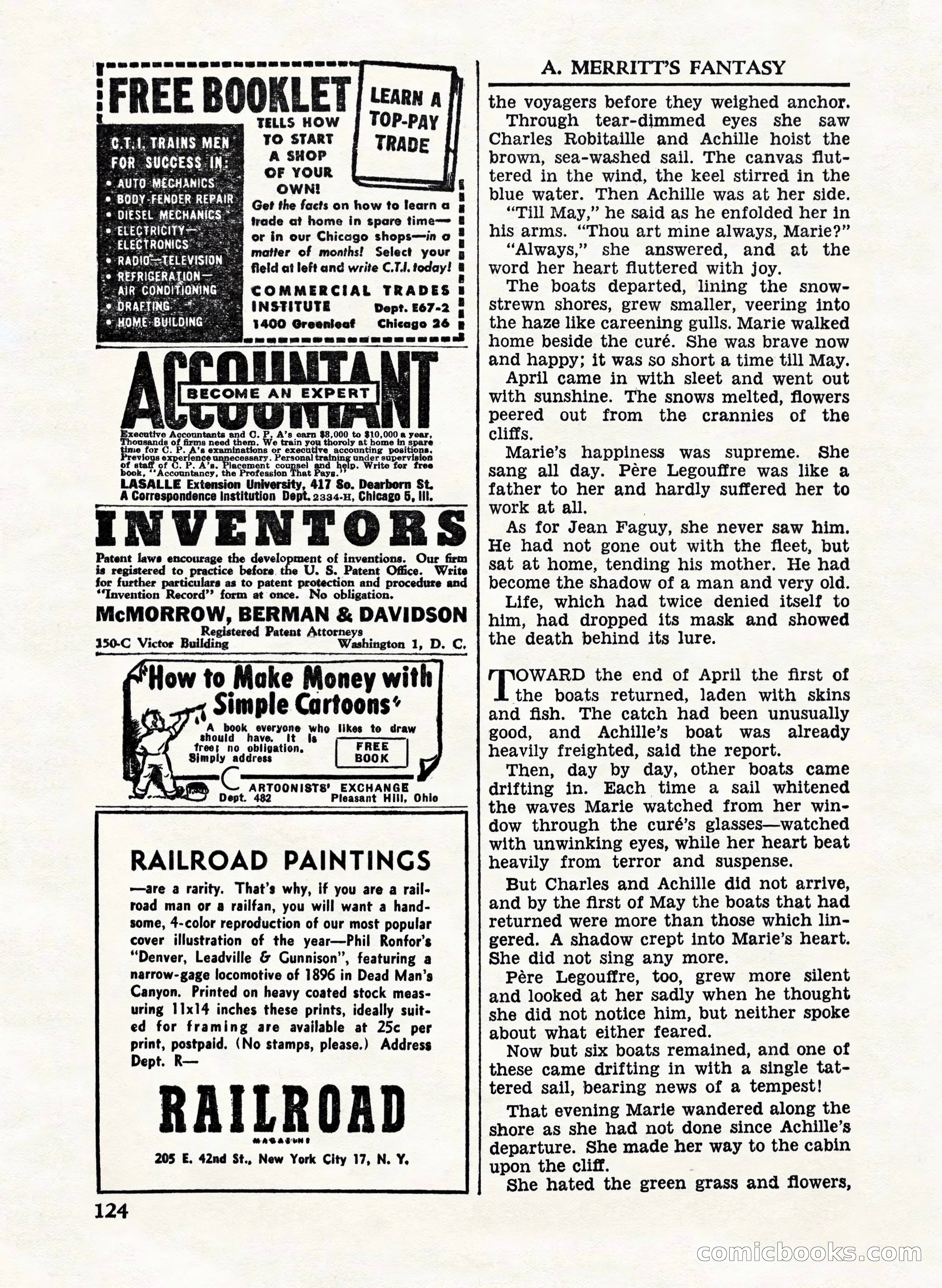 A. Merritt's Fantasy Magazine, February 1950 — page 124 of 132