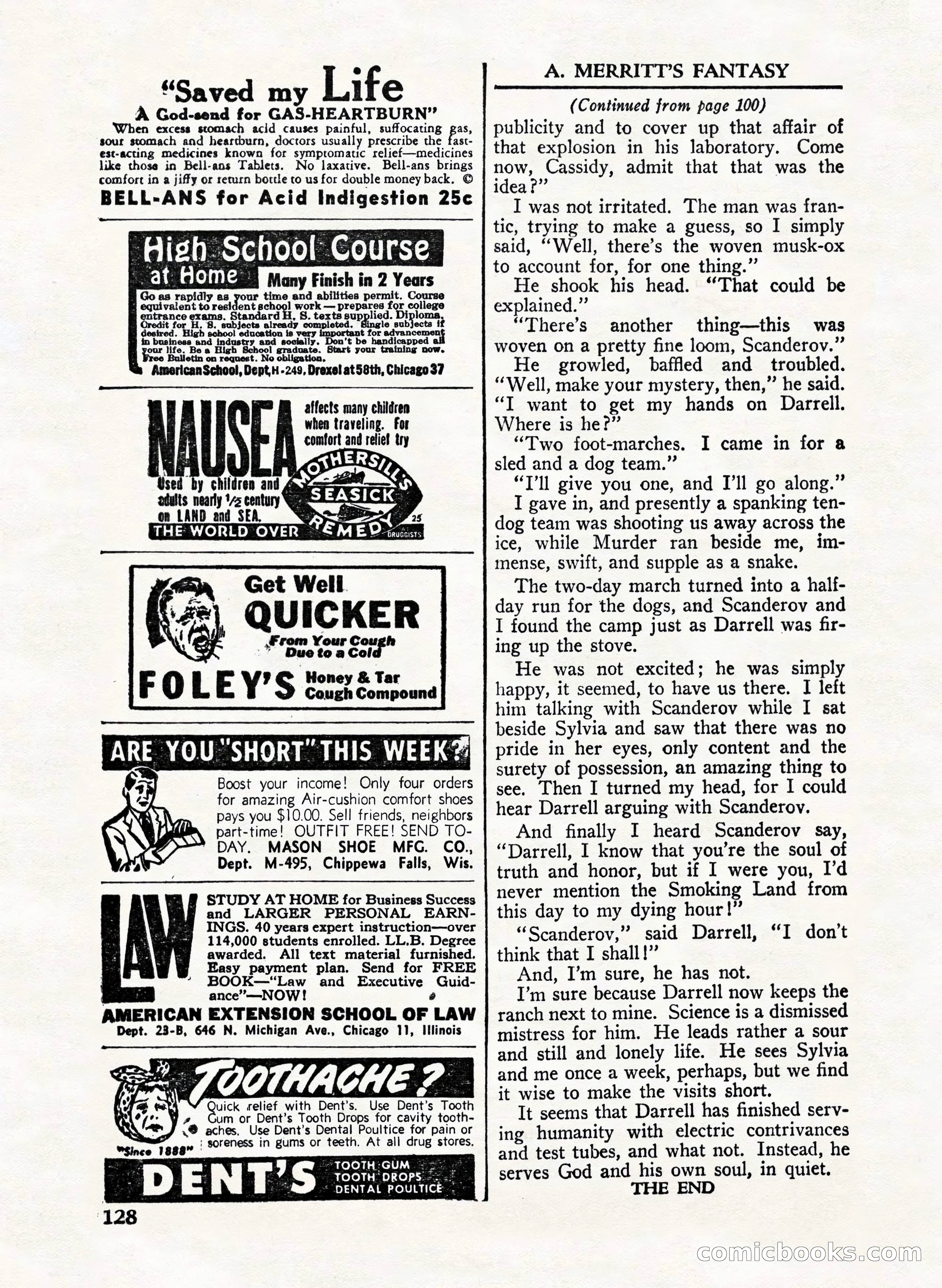 A. Merritt's Fantasy Magazine, February 1950 — page 128 of 132