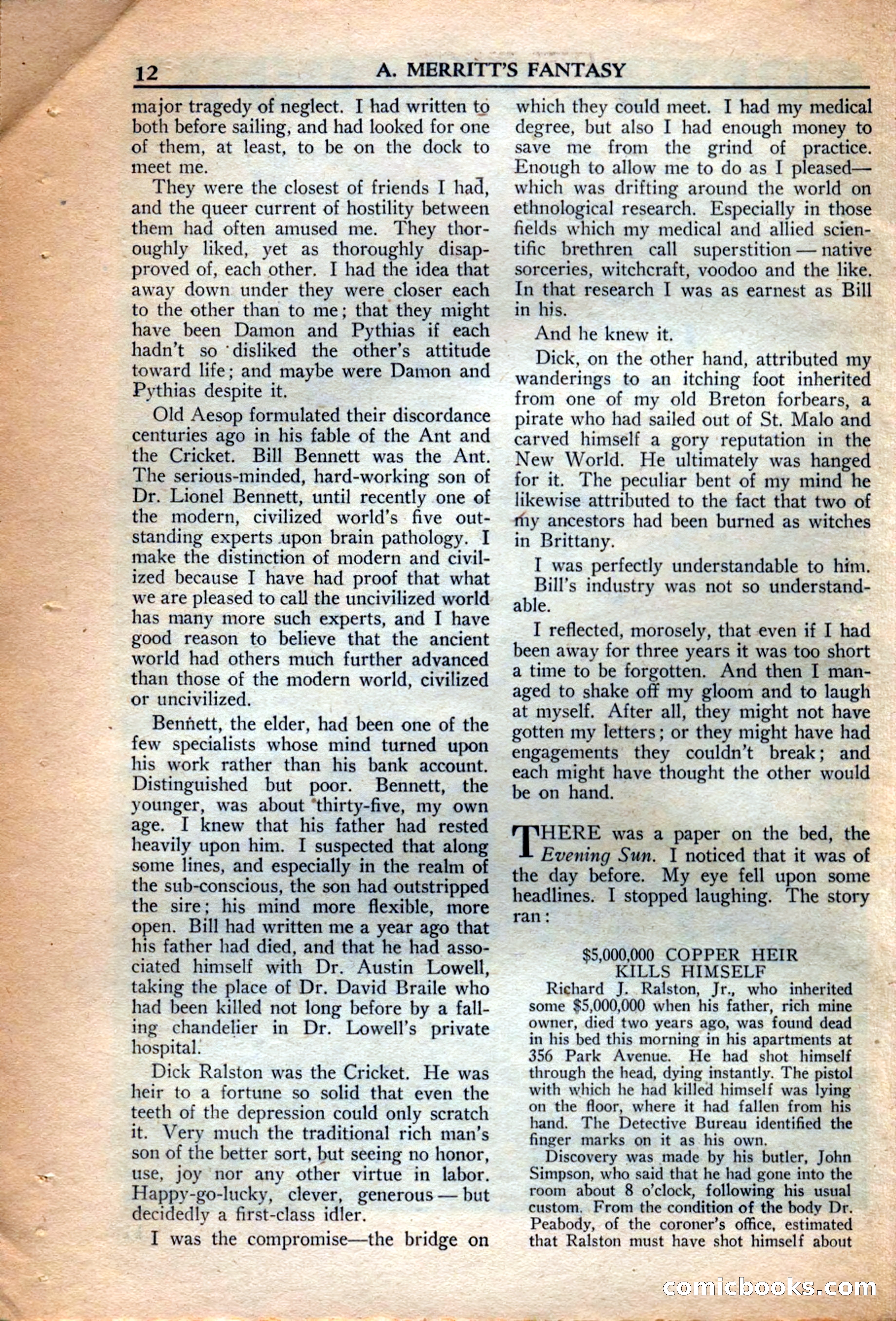 A. Merritt's Fantasy Magazine, December 1949 — page 12 of 133