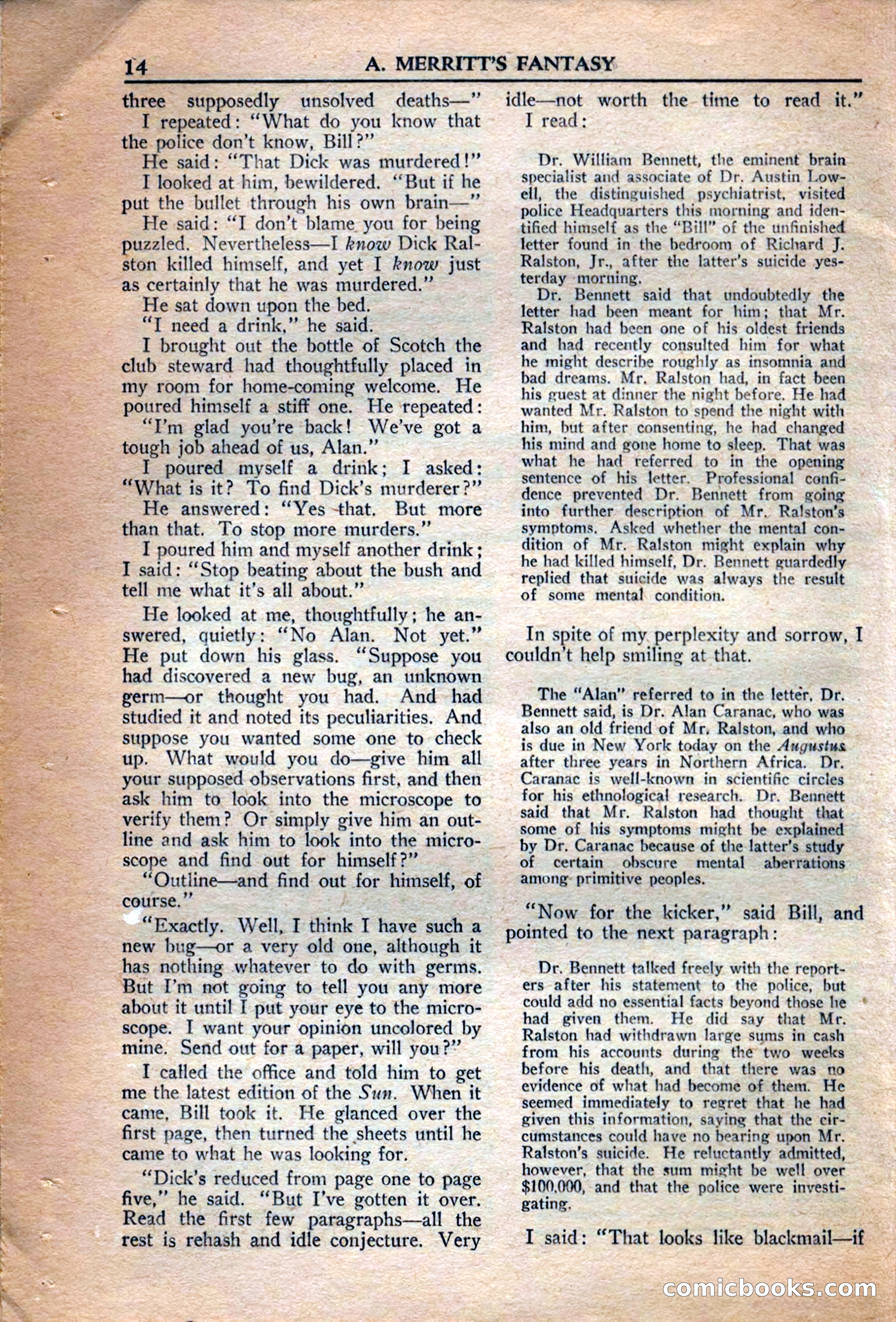 A. Merritt's Fantasy Magazine, December 1949 — page 14 of 133