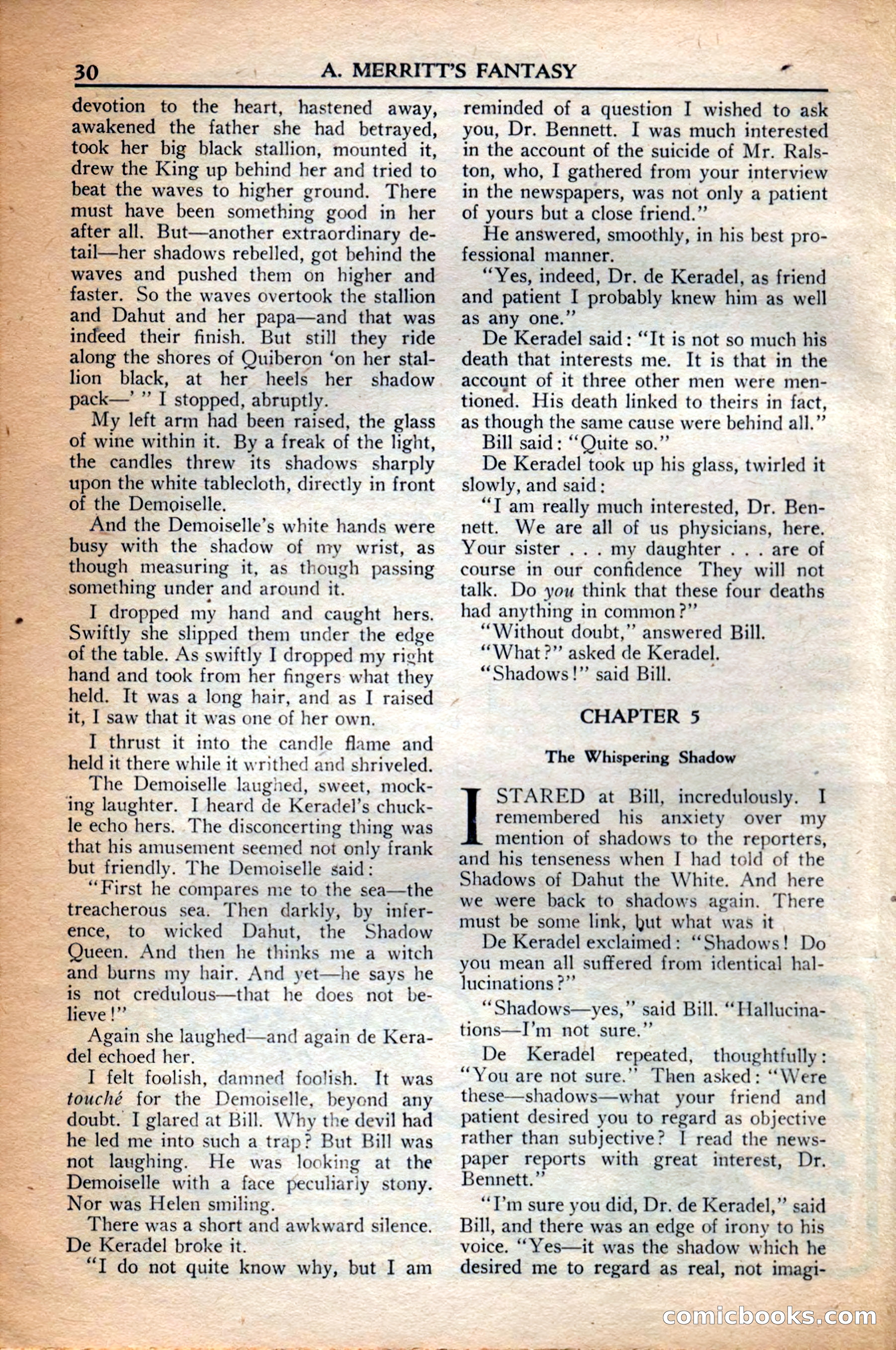A. Merritt's Fantasy Magazine, December 1949 — page 30 of 133