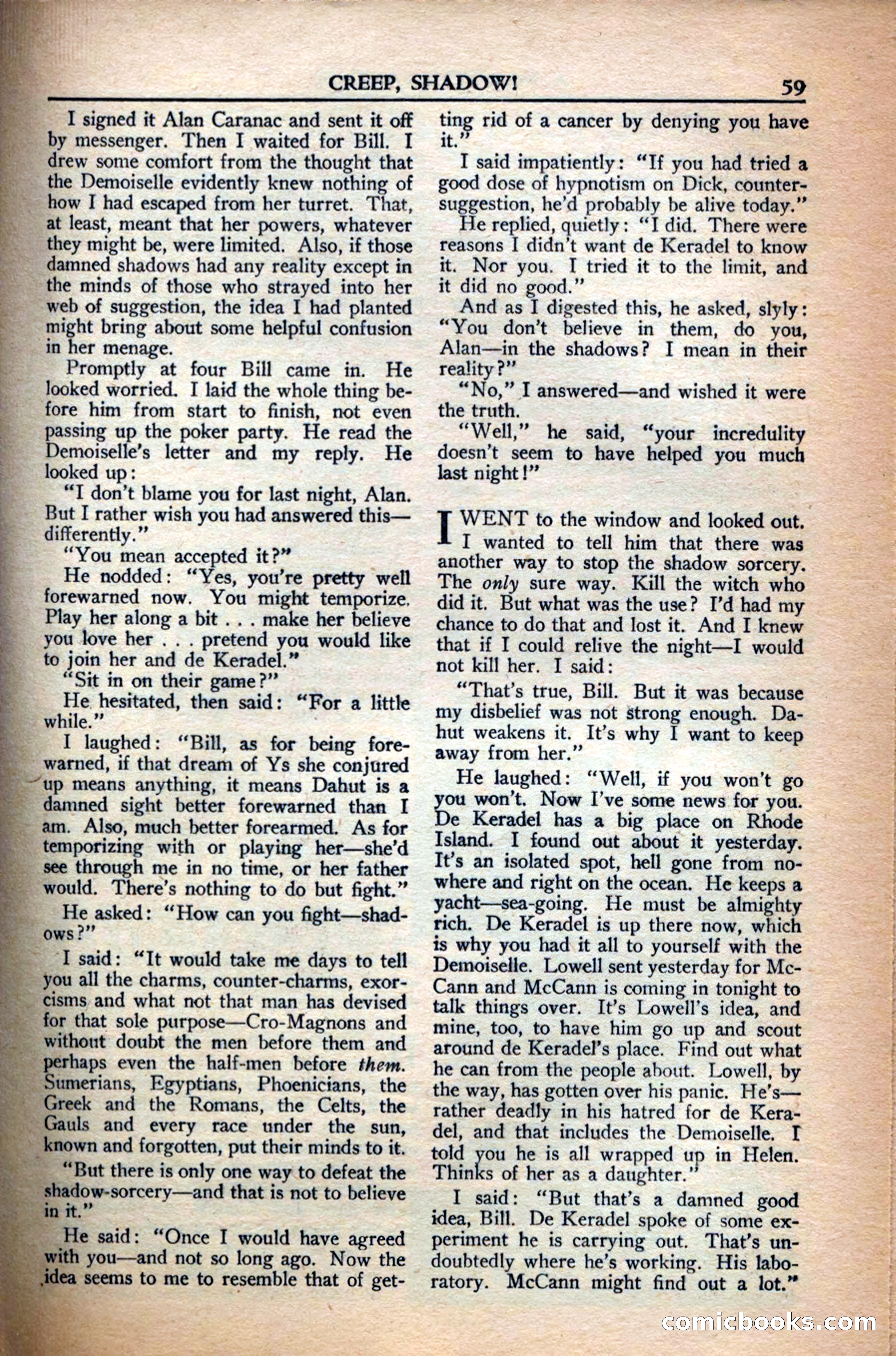 A. Merritt's Fantasy Magazine, December 1949 — page 59 of 133