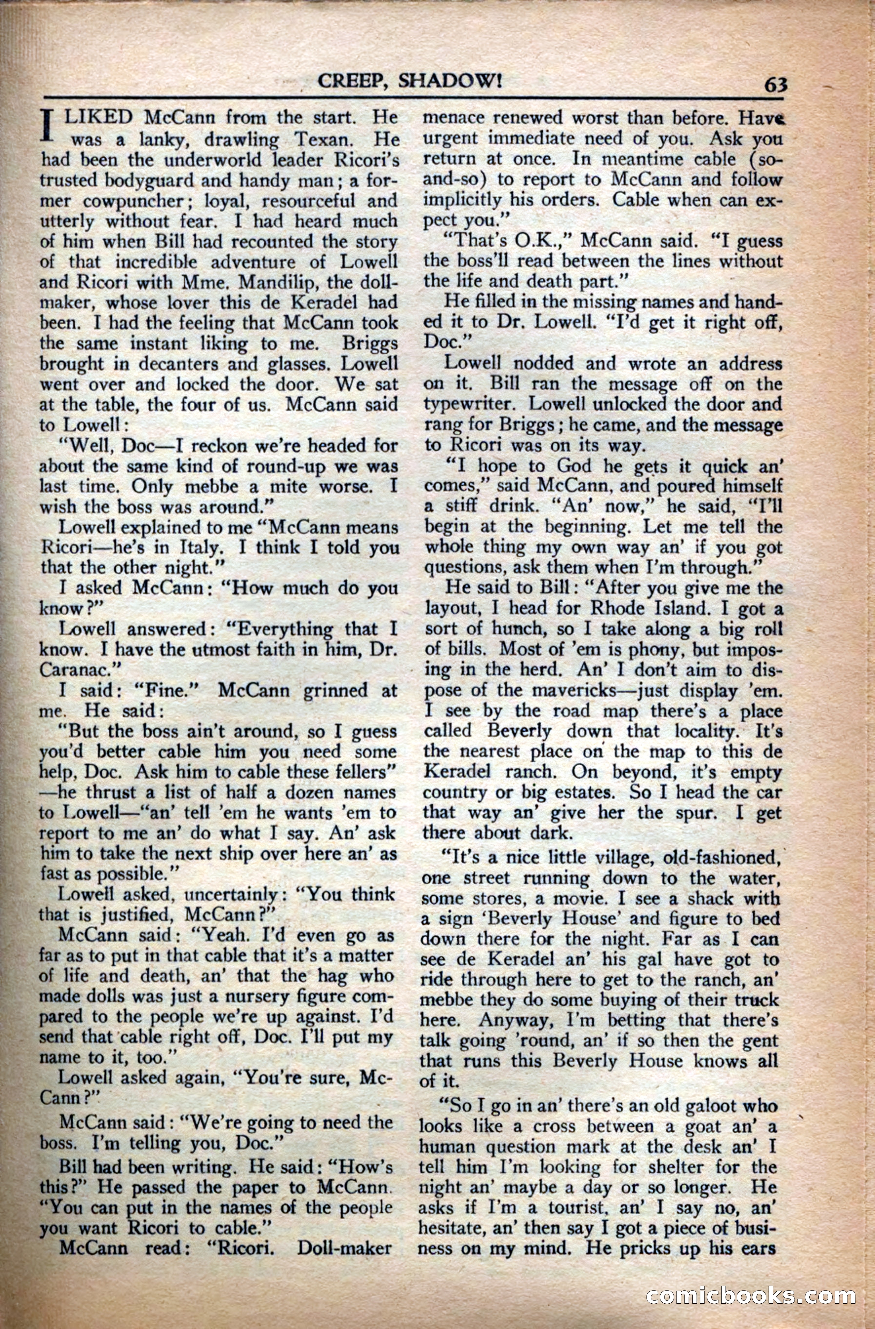 A. Merritt's Fantasy Magazine, December 1949 — page 63 of 133
