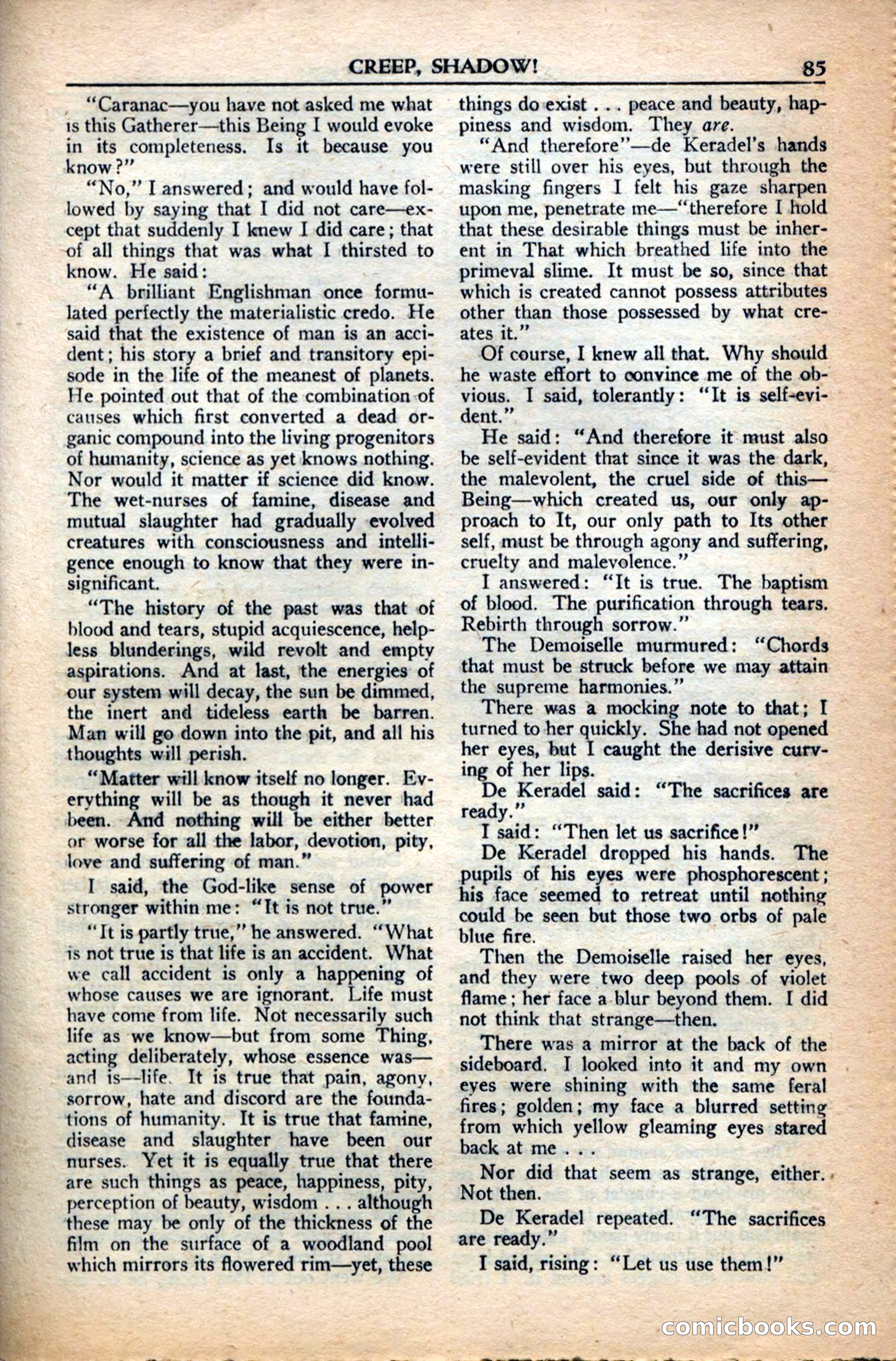 A. Merritt's Fantasy Magazine, December 1949 — page 85 of 133
