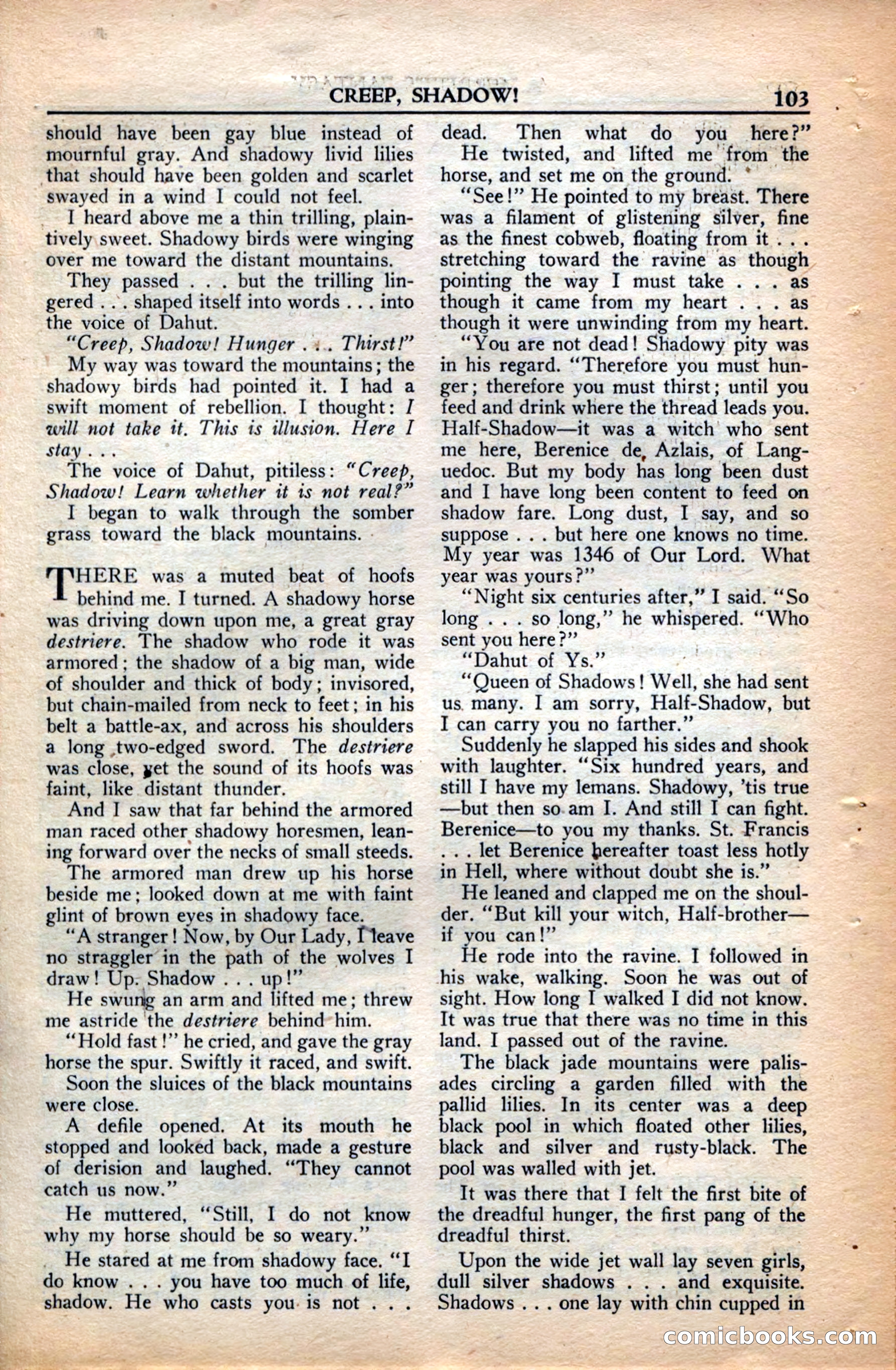 A. Merritt's Fantasy Magazine, December 1949 — page 103 of 133