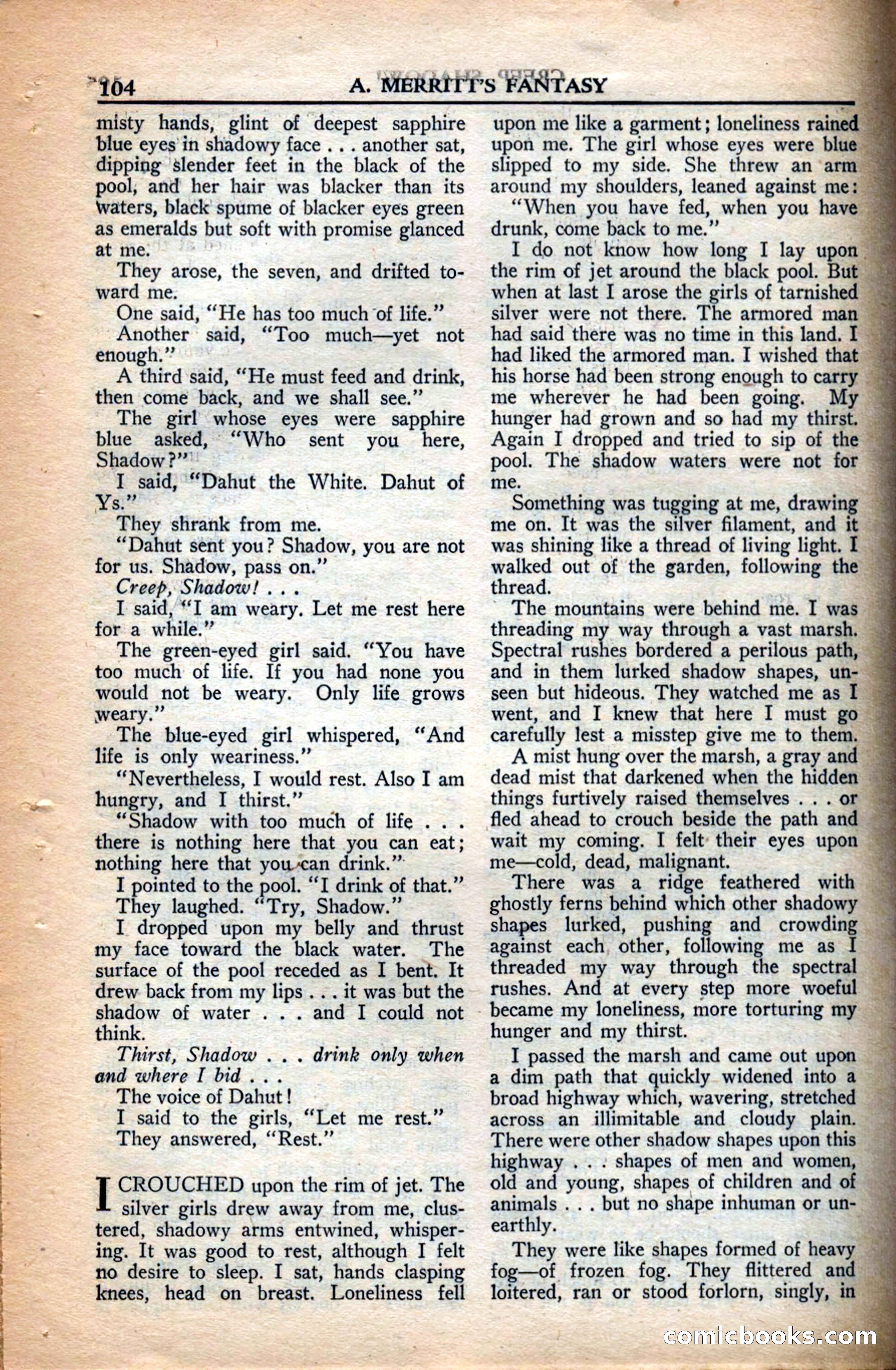 A. Merritt's Fantasy Magazine, December 1949 — page 104 of 133