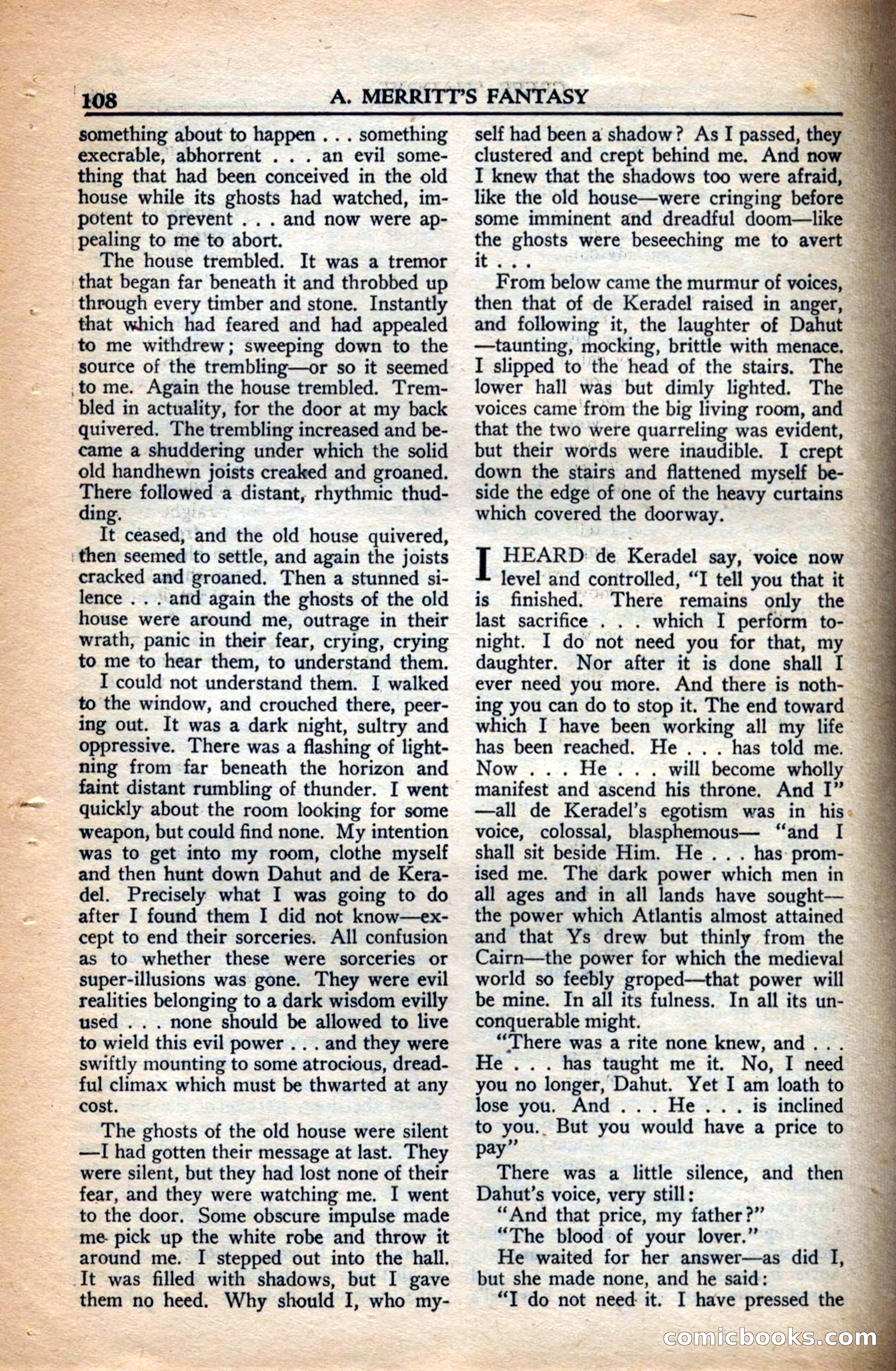A. Merritt's Fantasy Magazine, December 1949 — page 108 of 133