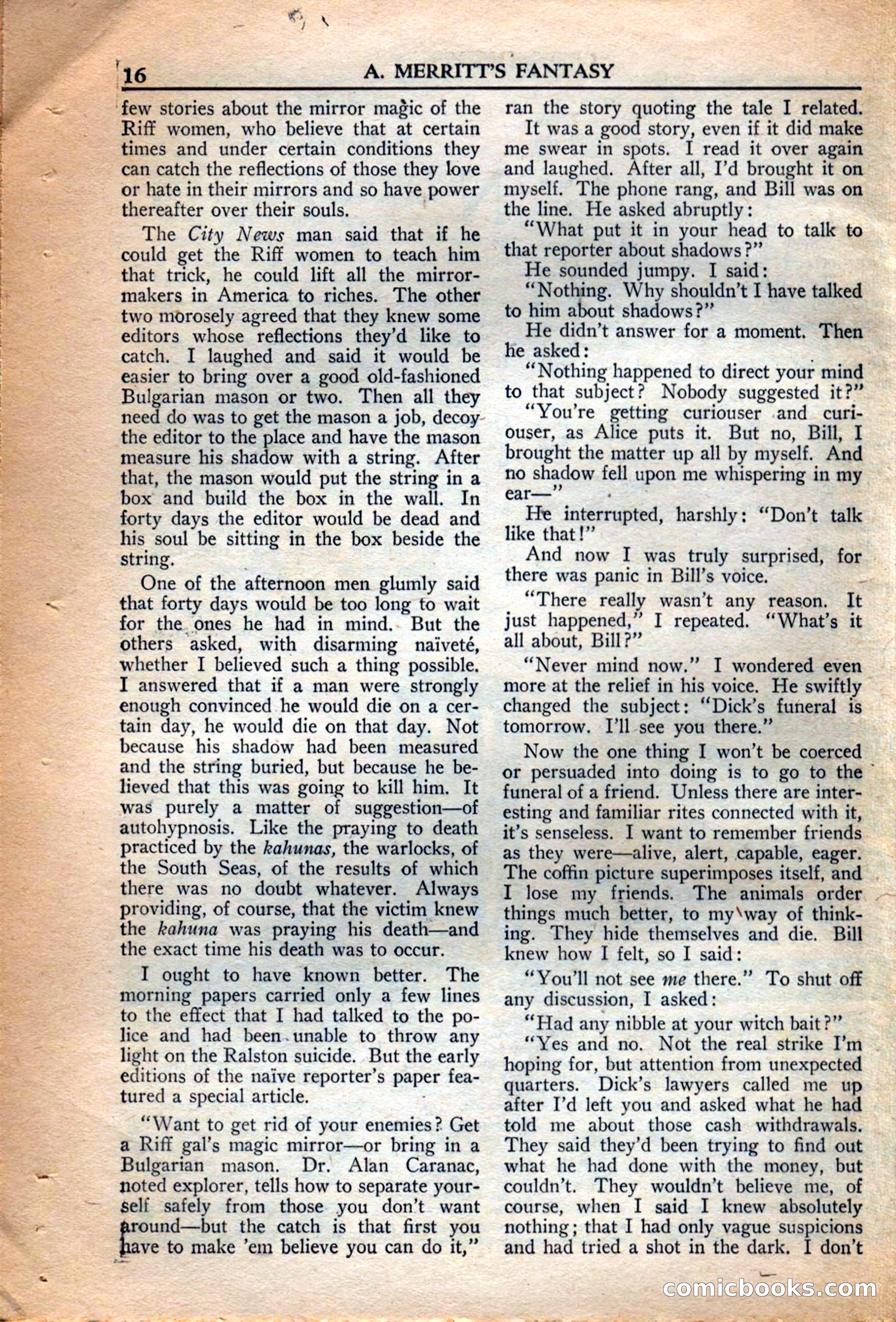 A. Merritt's Fantasy Magazine, December 1949 — page 16 of 132