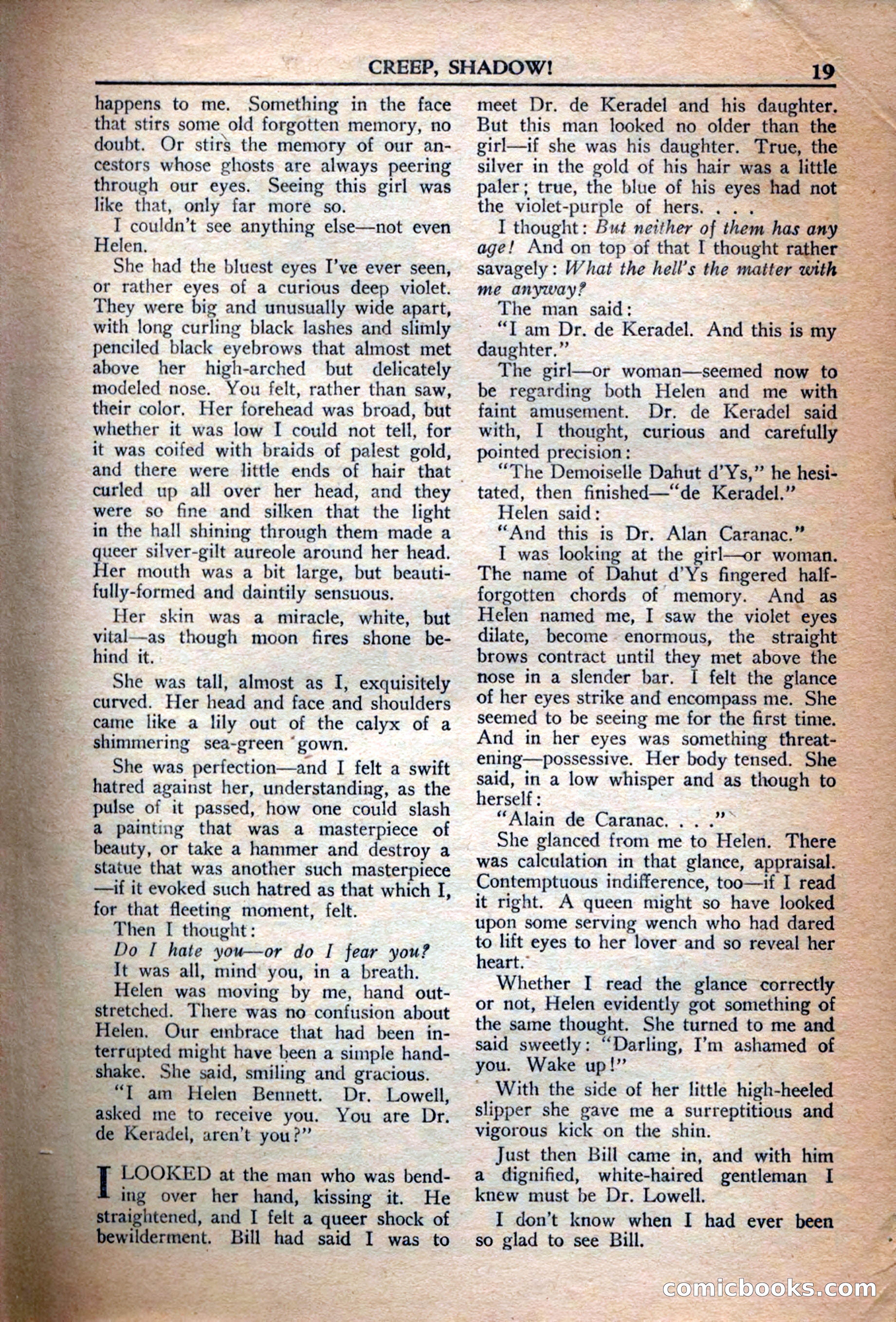 A. Merritt's Fantasy Magazine, December 1949 — page 19 of 132