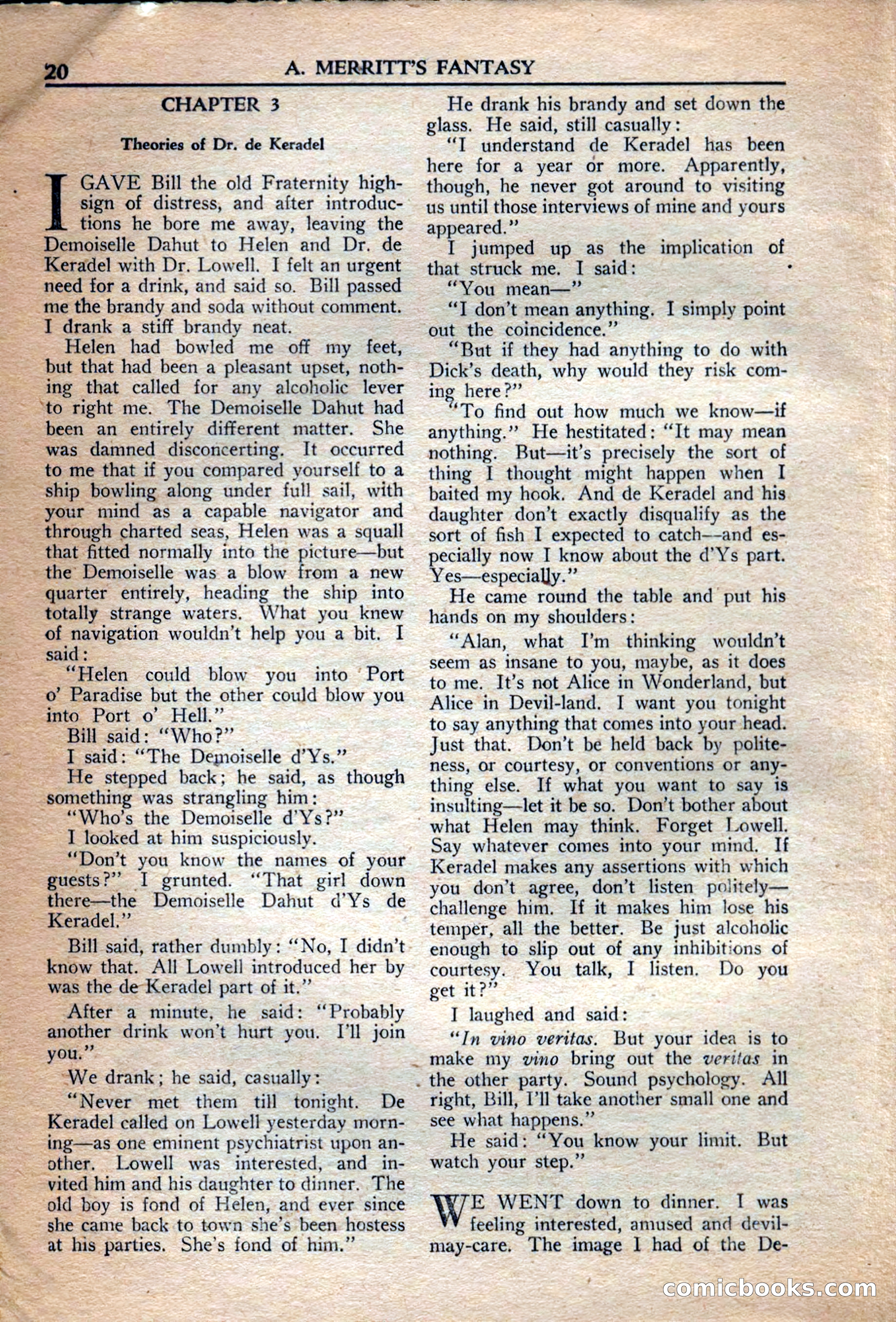 A. Merritt's Fantasy Magazine, December 1949 — page 20 of 132