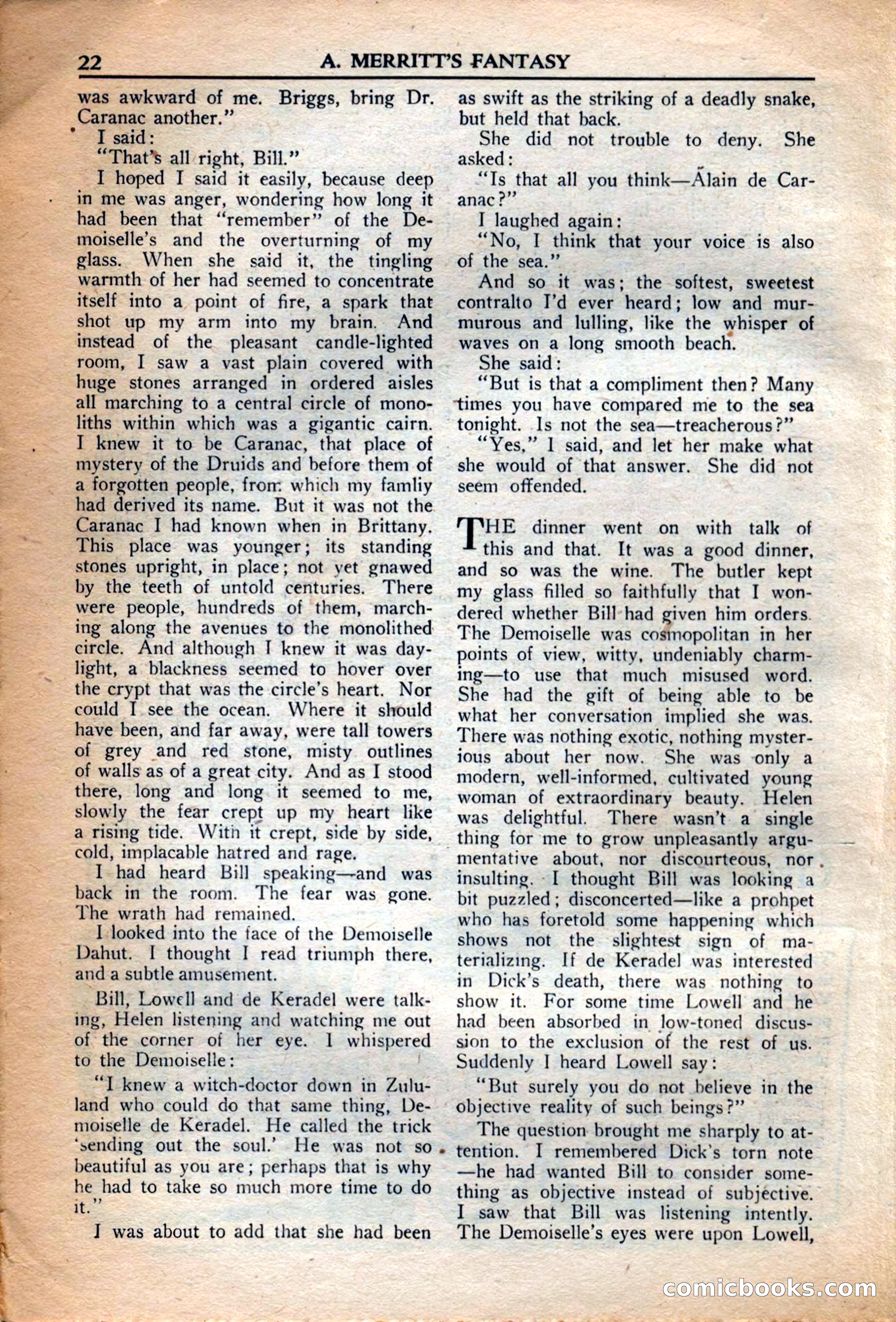 A. Merritt's Fantasy Magazine, December 1949 — page 22 of 132