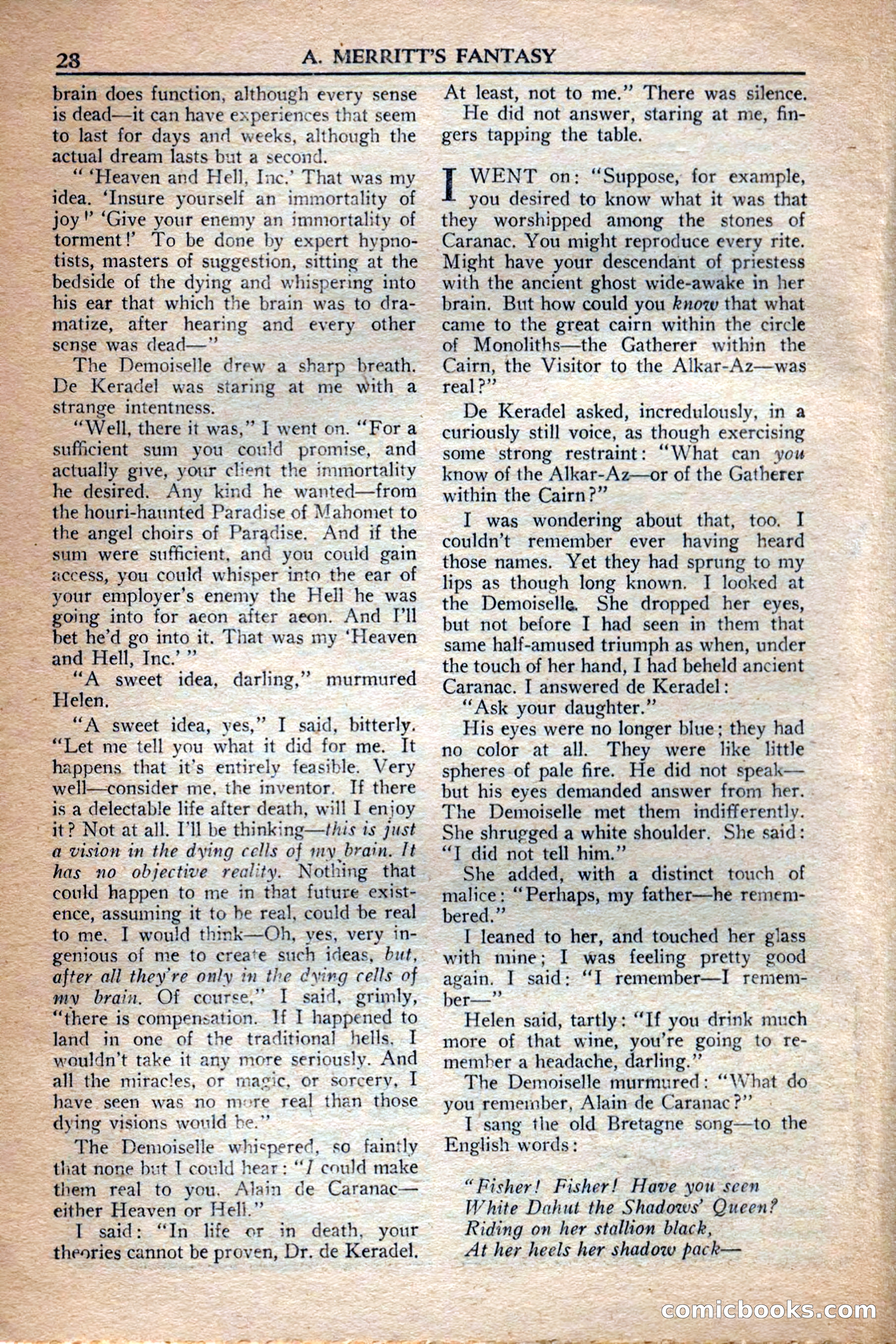 A. Merritt's Fantasy Magazine, December 1949 — page 28 of 132