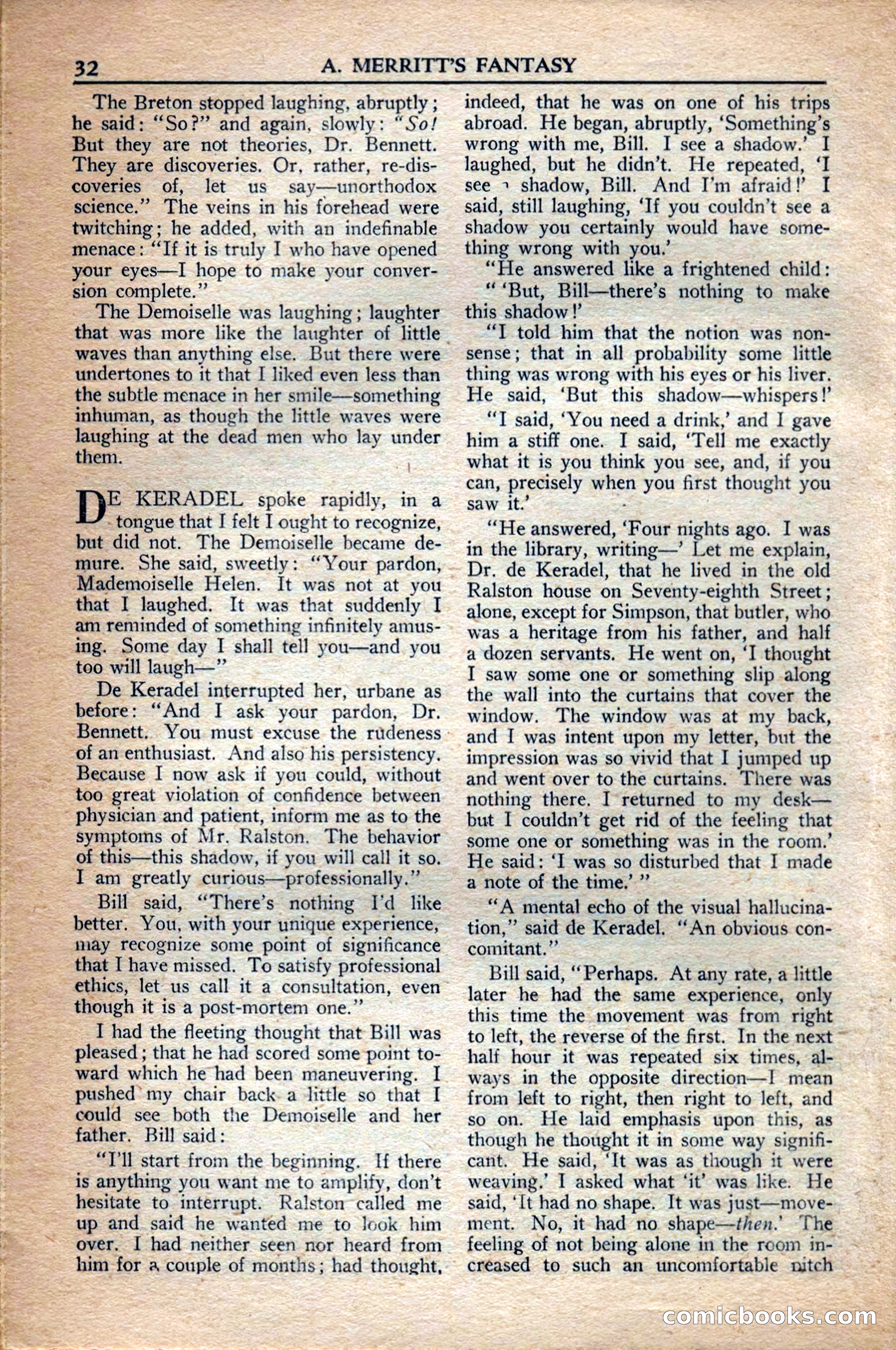 A. Merritt's Fantasy Magazine, December 1949 — page 32 of 132