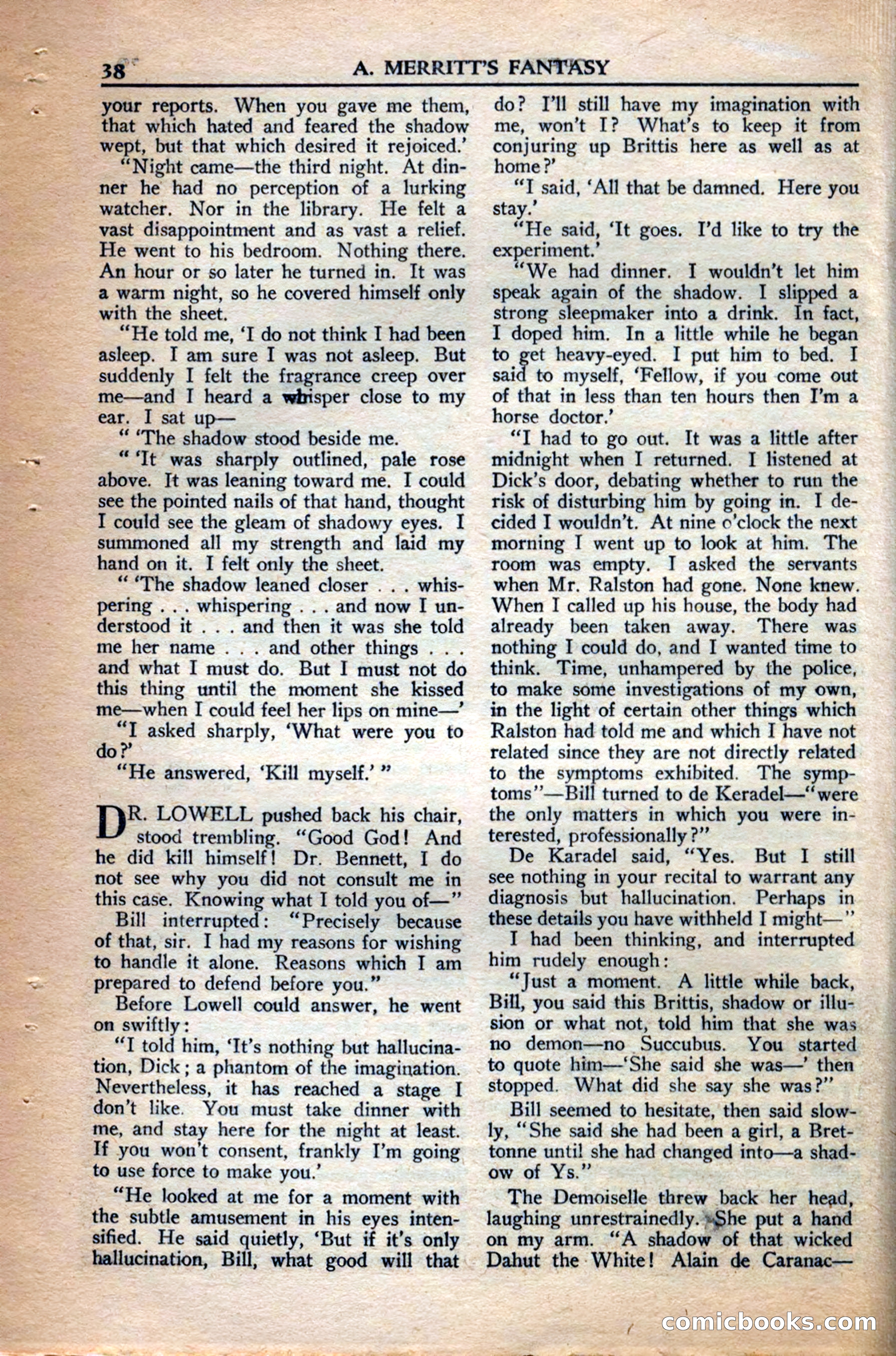 A. Merritt's Fantasy Magazine, December 1949 — page 38 of 132