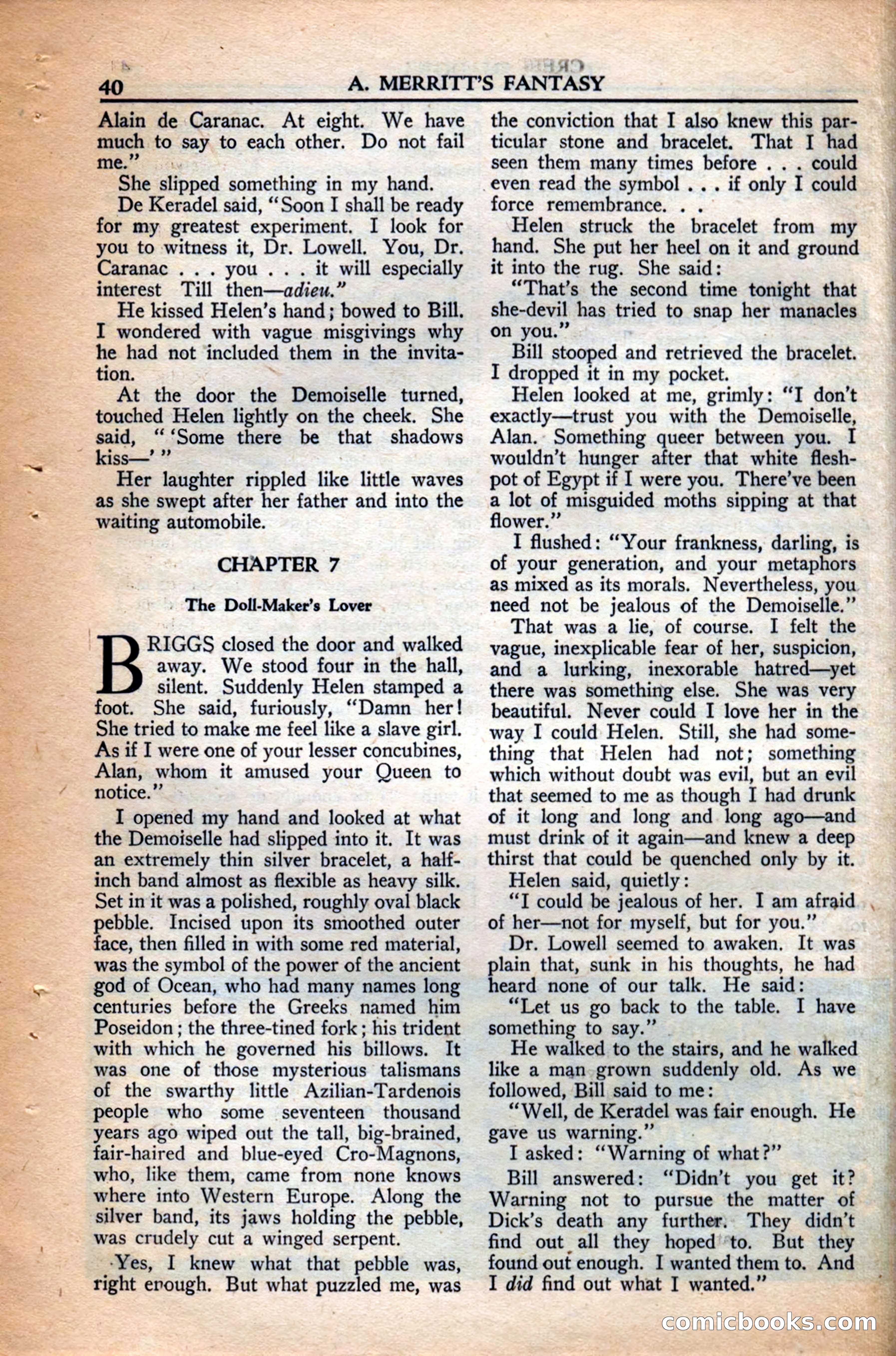 A. Merritt's Fantasy Magazine, December 1949 — page 40 of 132