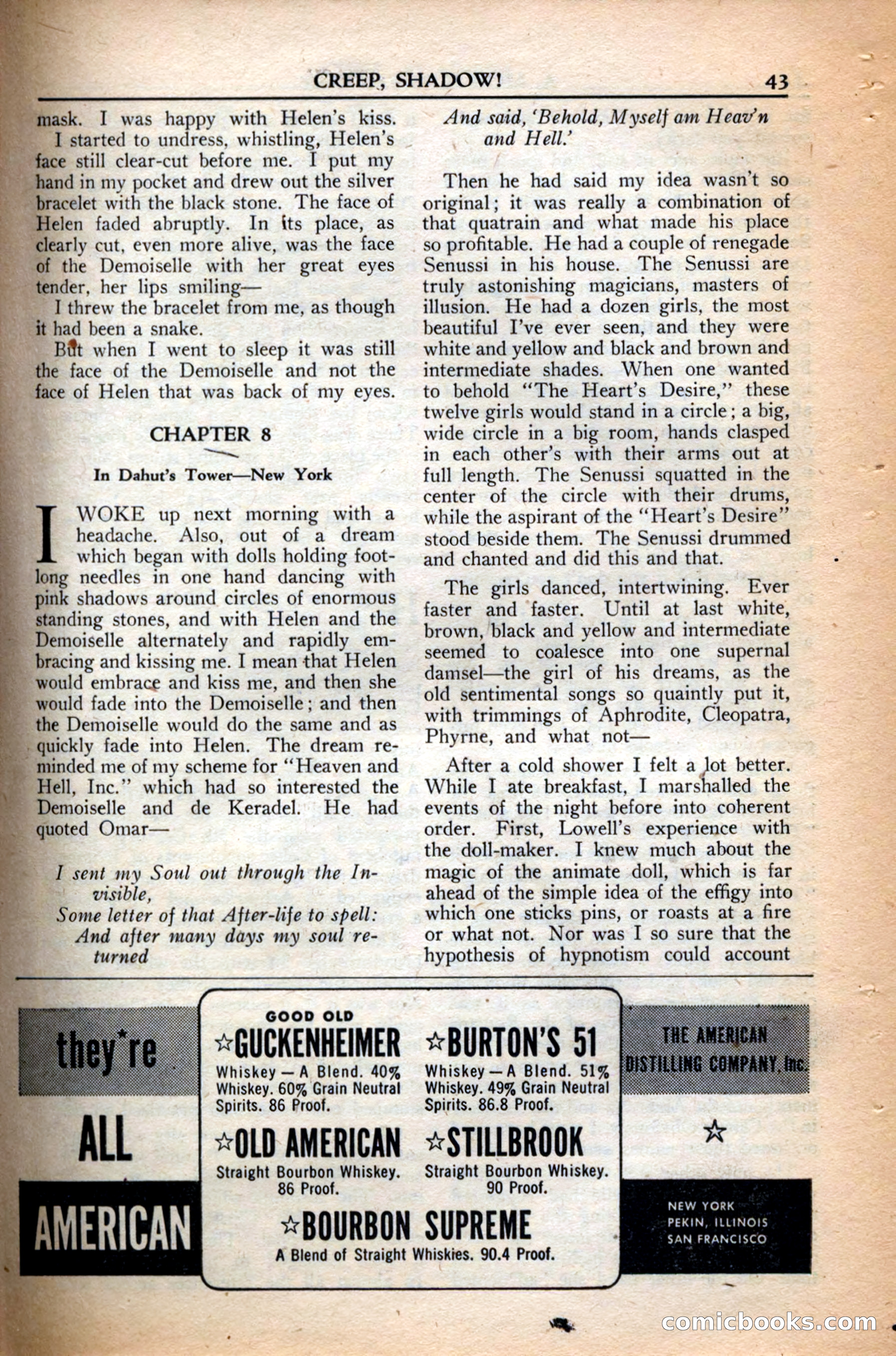 A. Merritt's Fantasy Magazine, December 1949 — page 43 of 132