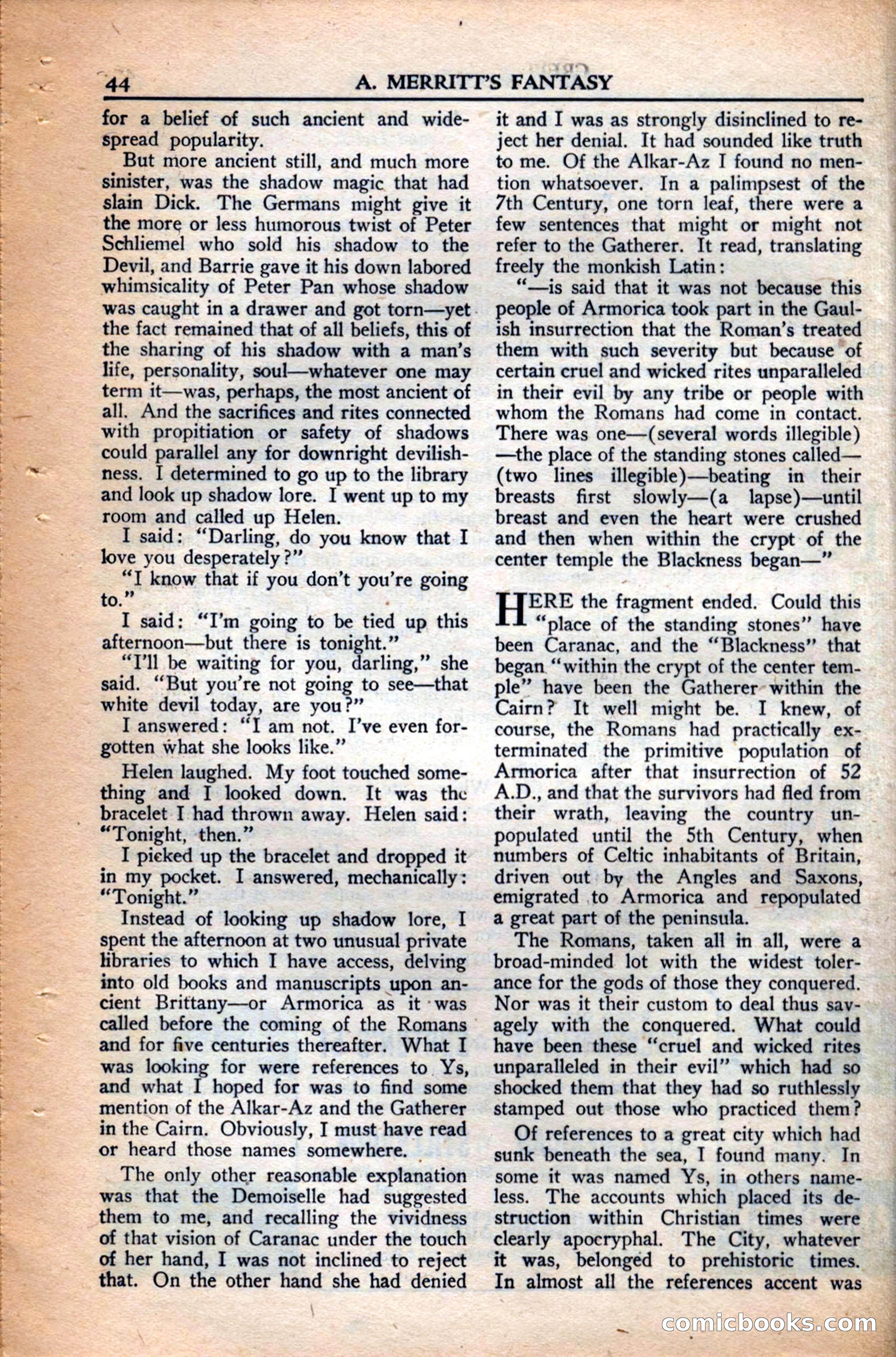 A. Merritt's Fantasy Magazine, December 1949 — page 44 of 132