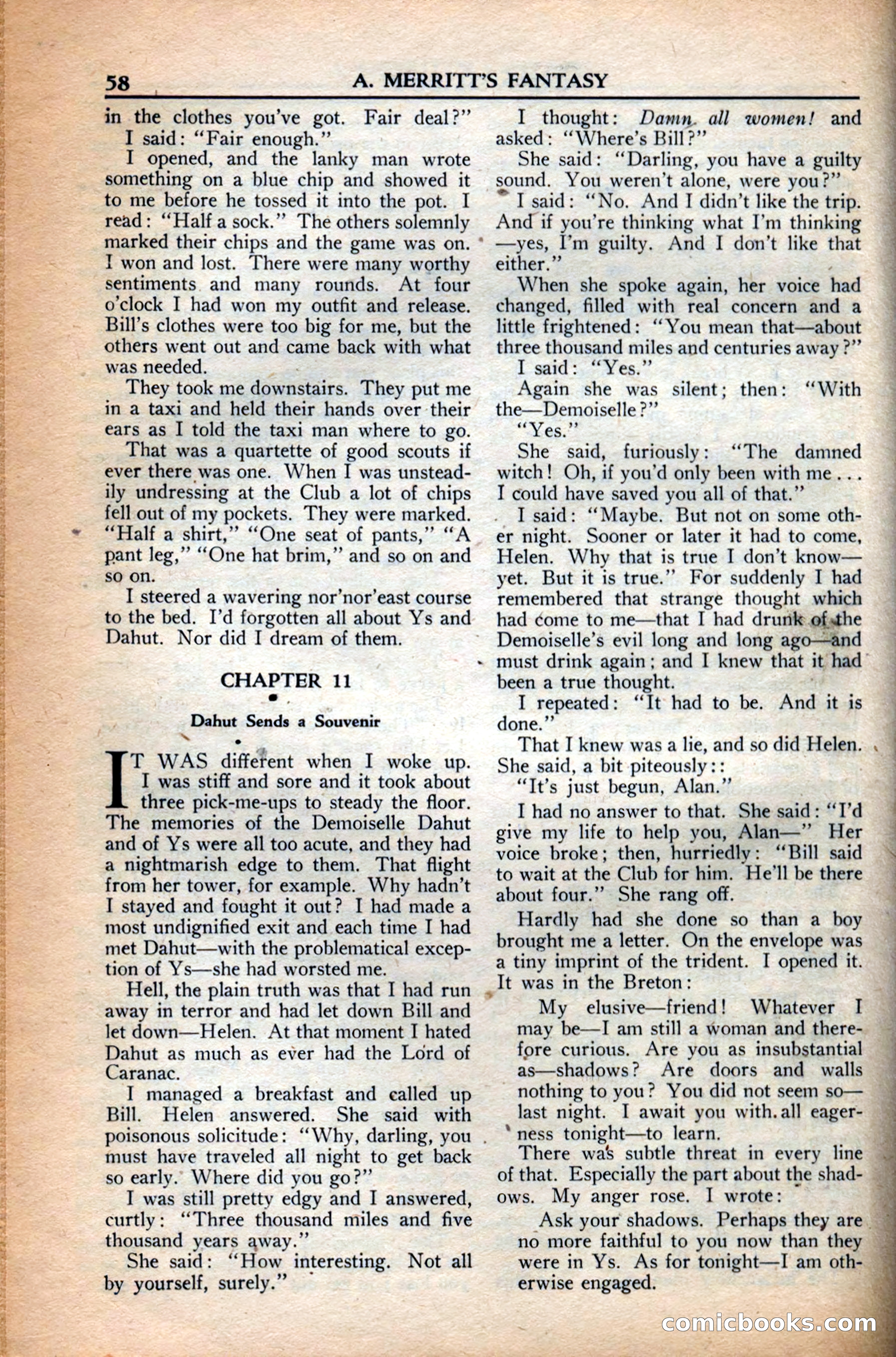 A. Merritt's Fantasy Magazine, December 1949 — page 58 of 132
